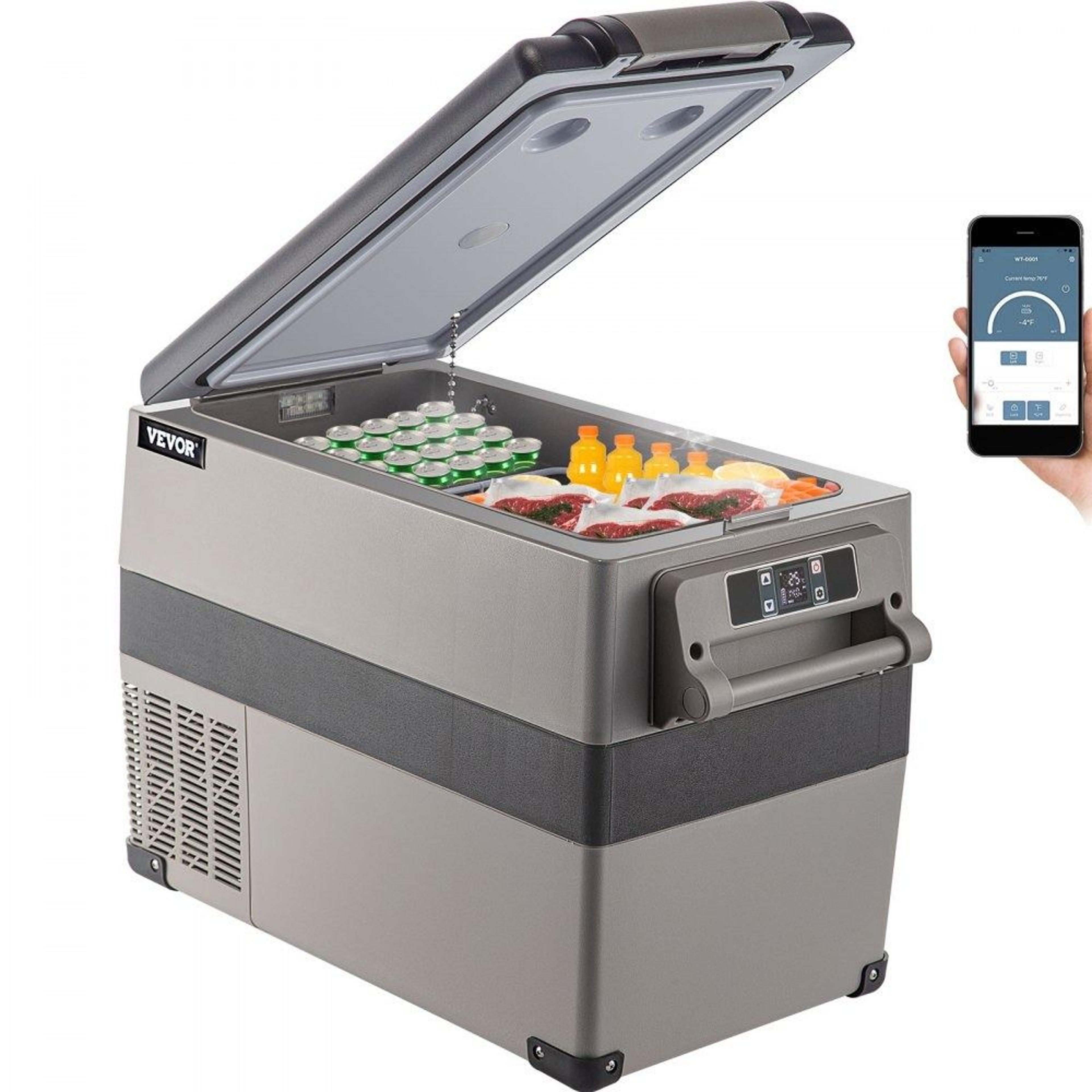 12v portable car refrigerator 45l compressor freezer with app control for camping travel