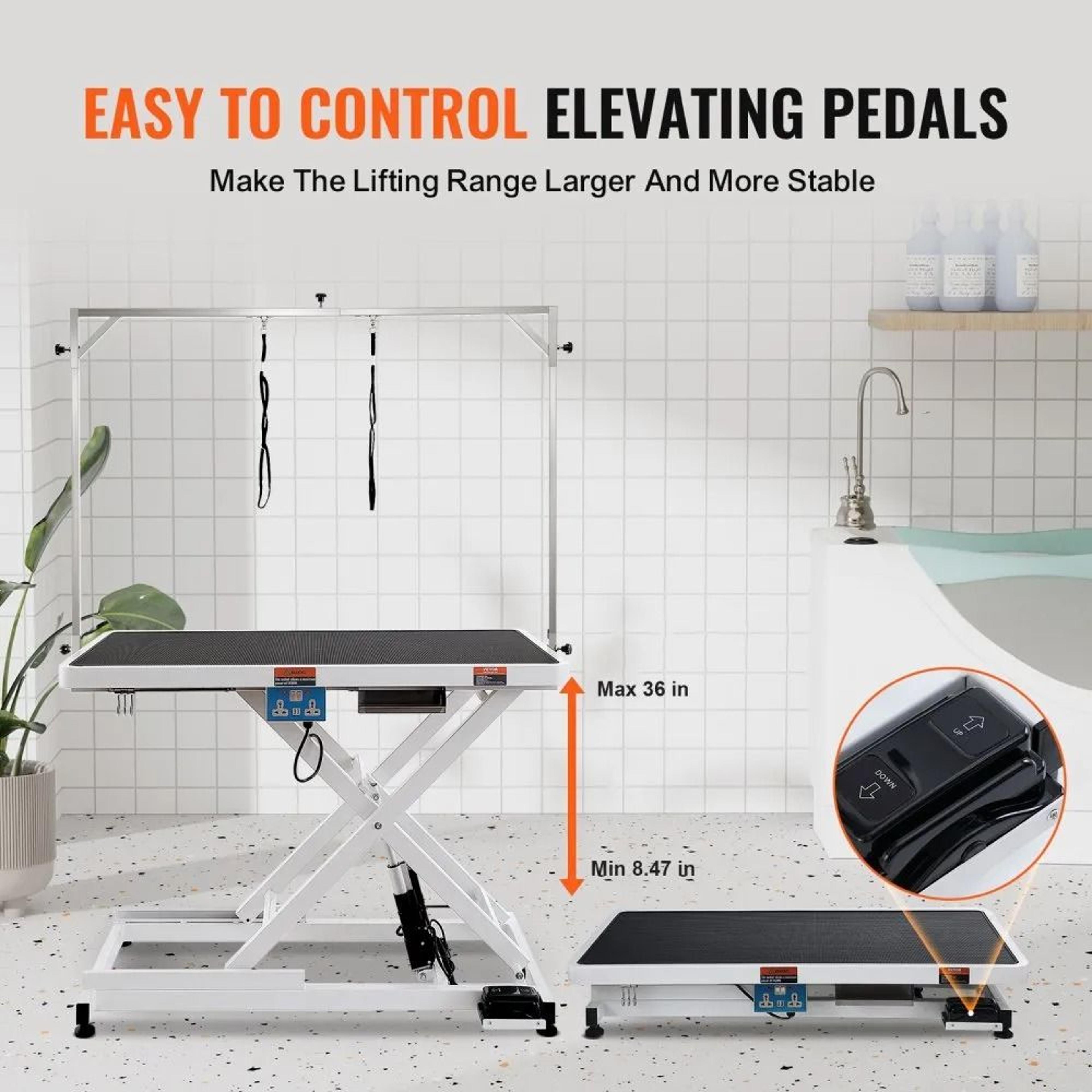 50 Inch Electric Dog Grooming Table Heavy Duty Adjustable Pet Grooming Station 3