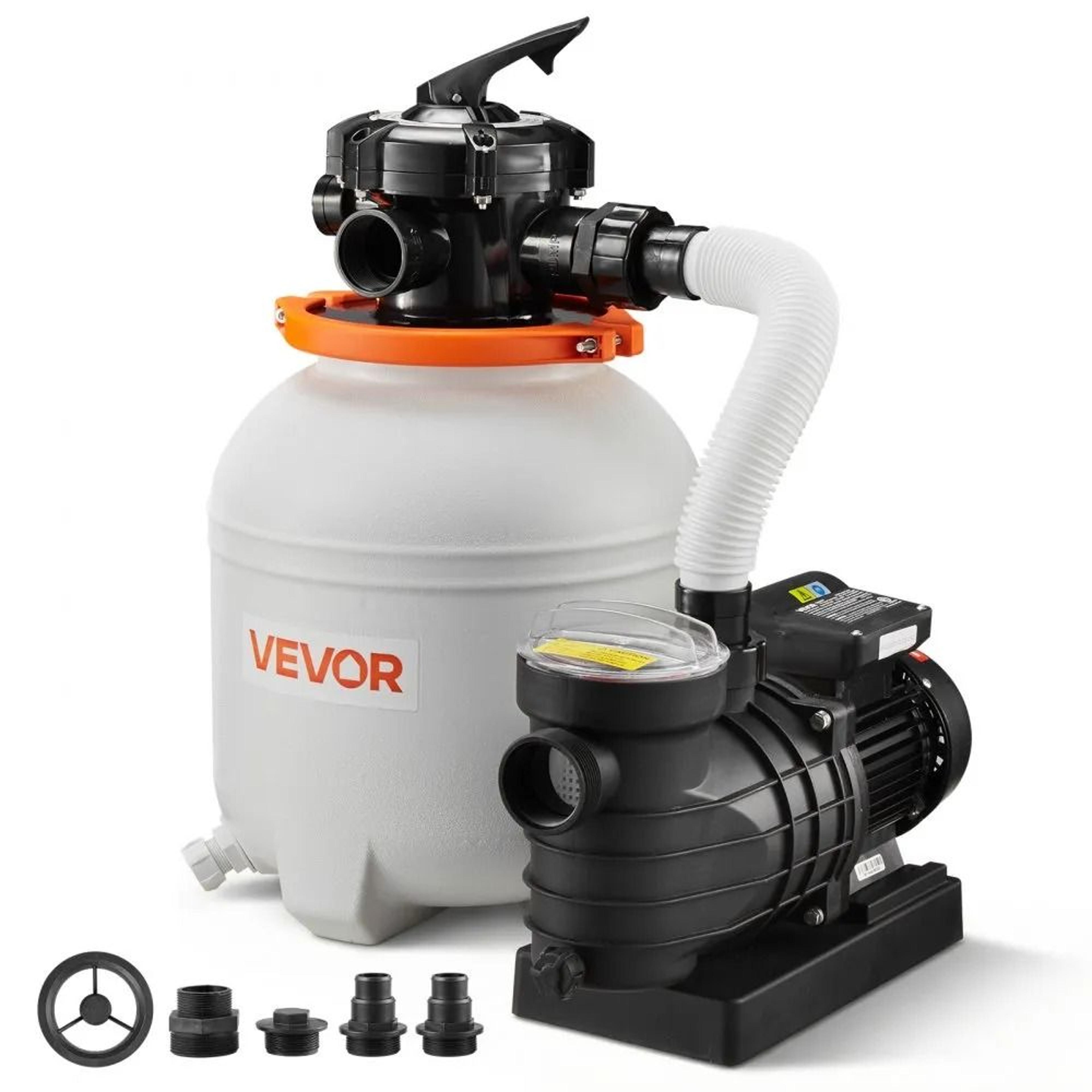 13 inch sand filter pump for above ground pools 0.75 hp 3500 gph high efficiency pool filtration system