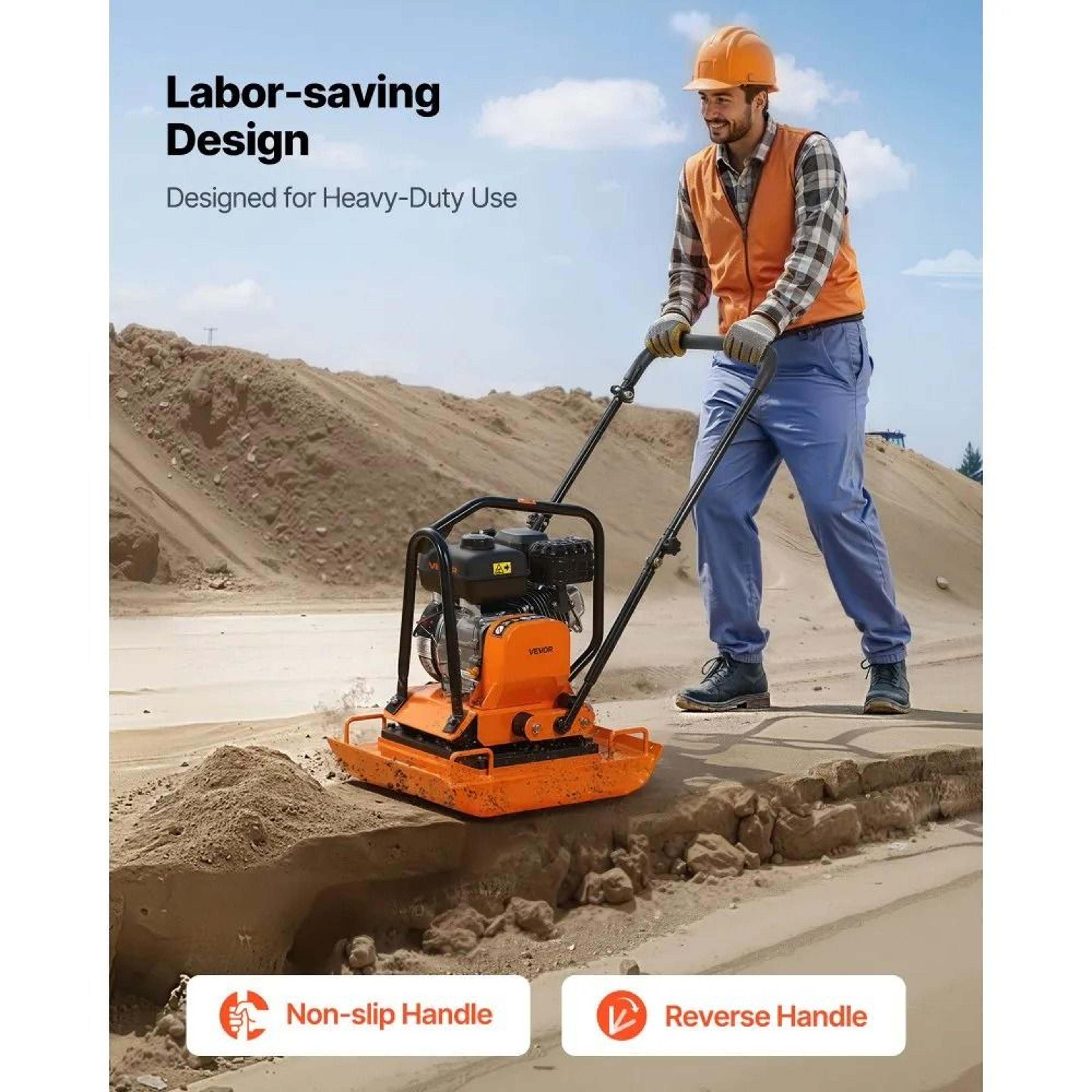 Plate Compactor 7HP Gas Powered Ground Rammer For Soil Asphalt Pavers 1