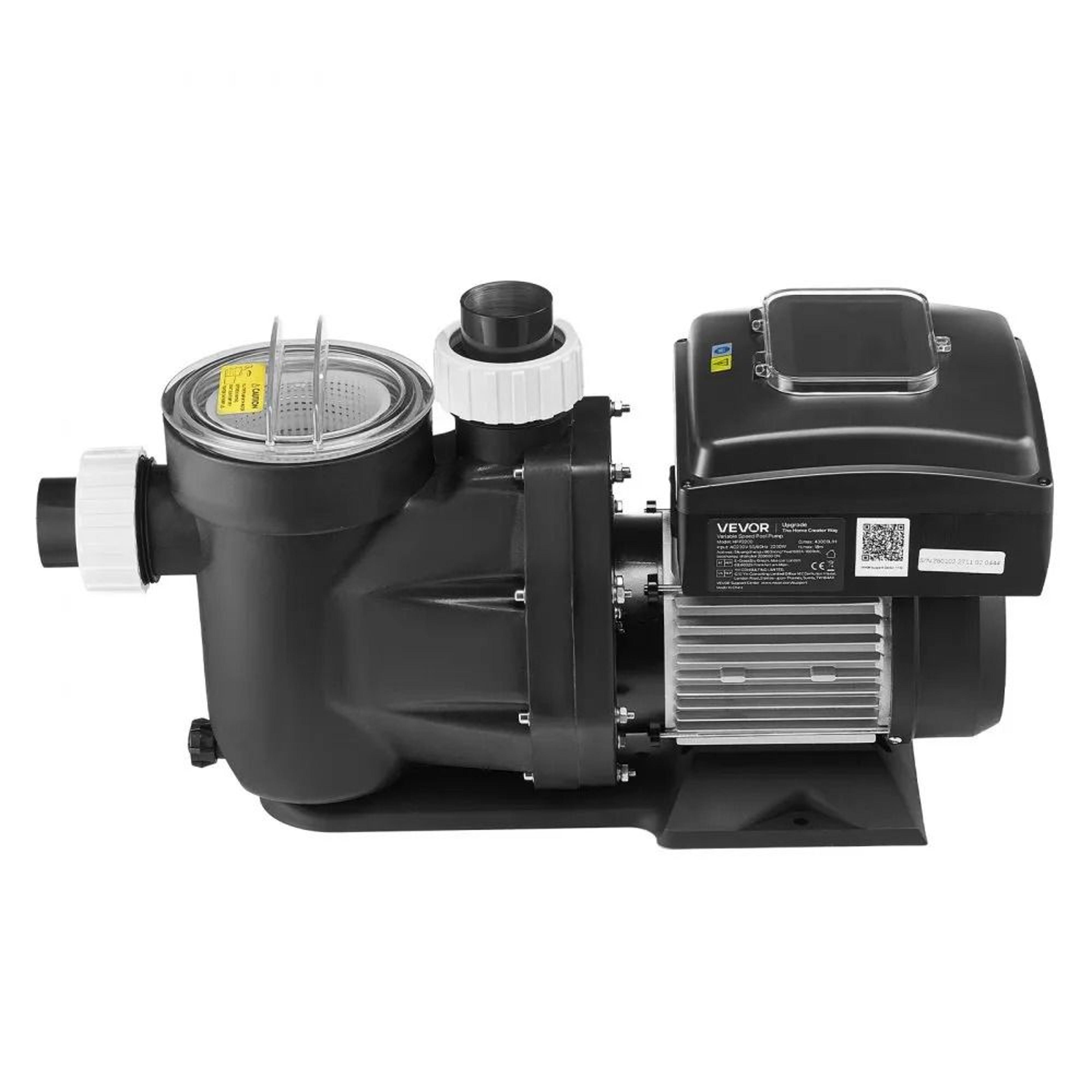 3 hp variable speed pool pump with 190 gpm flow for efficient pool filtration