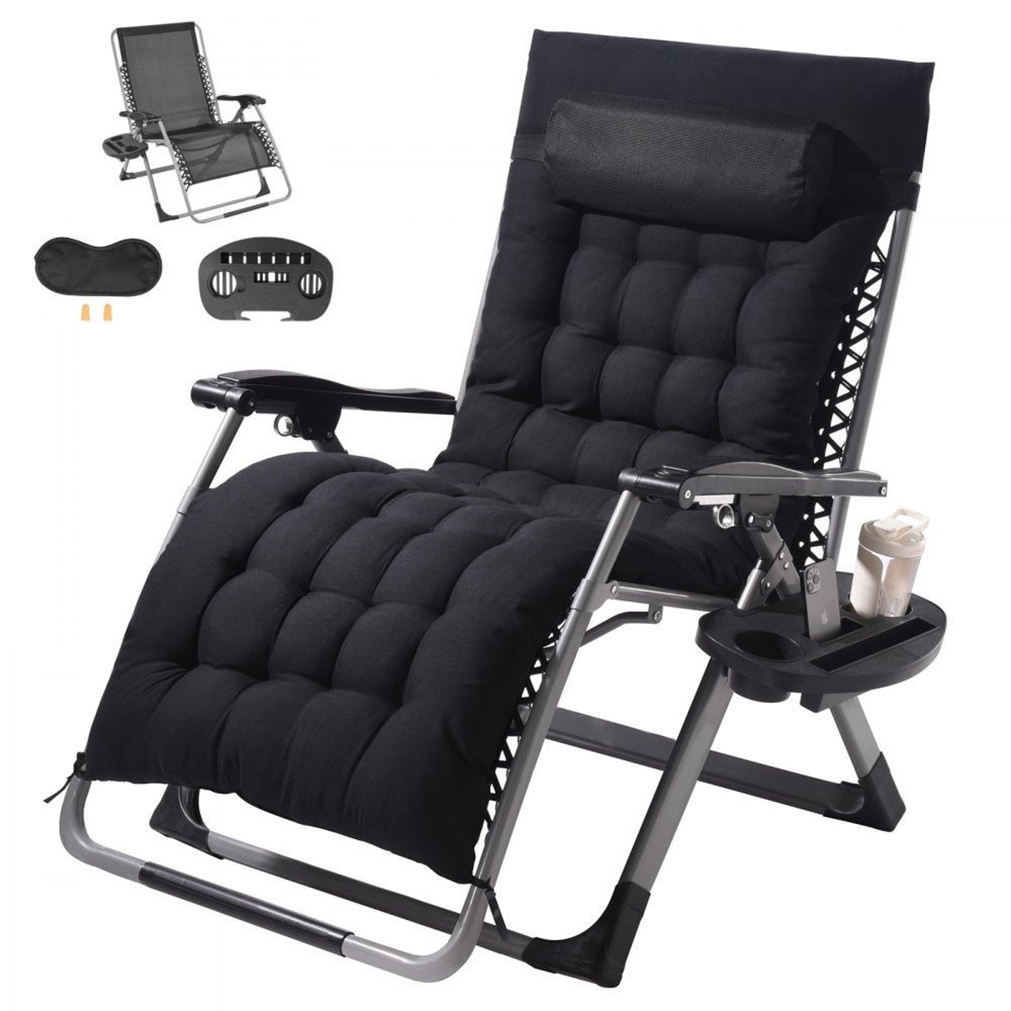 zero gravity chair 500lbs heavy duty outdoor recliner with cushion