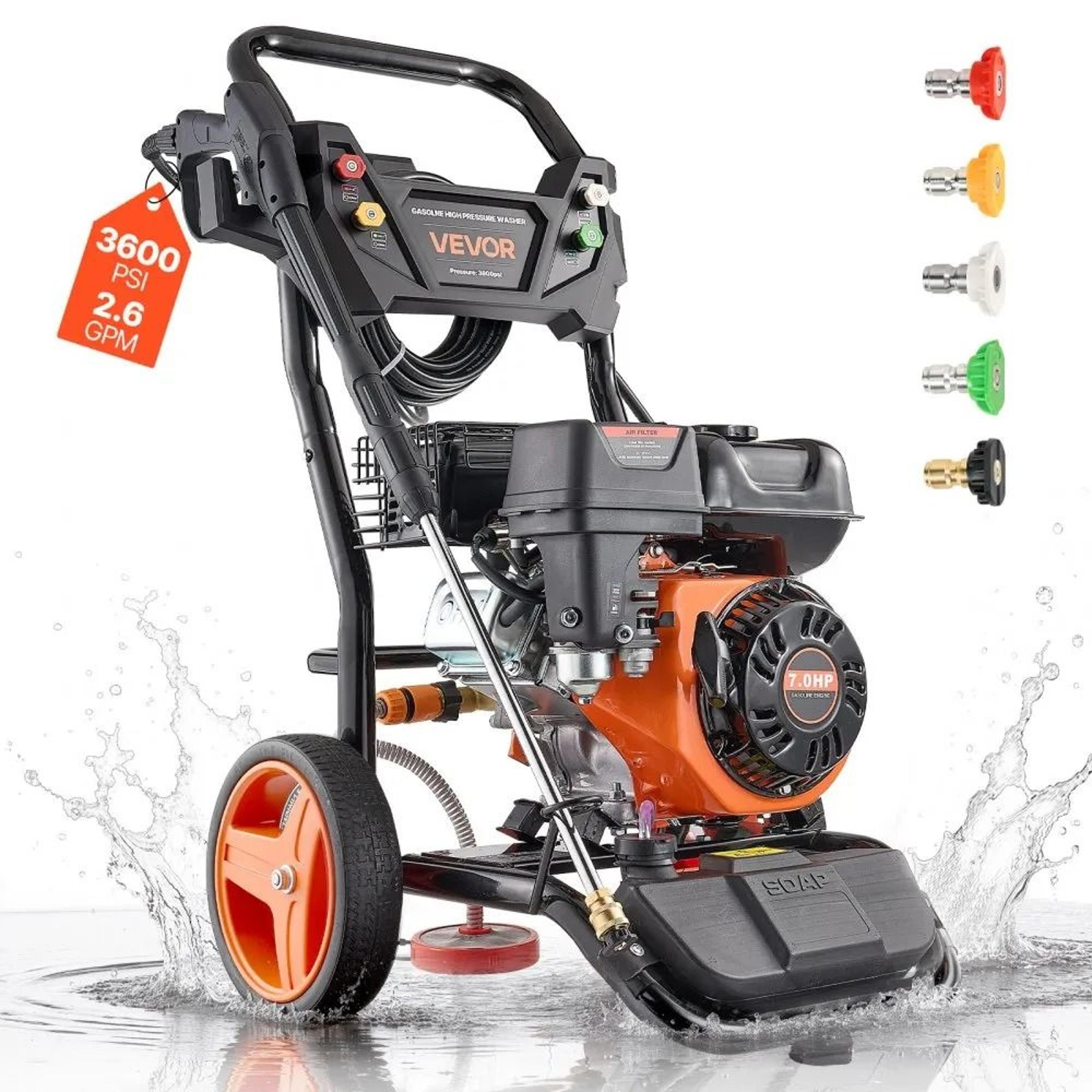 gas pressure washer 3600 psi heavy duty cleaner with copper pump