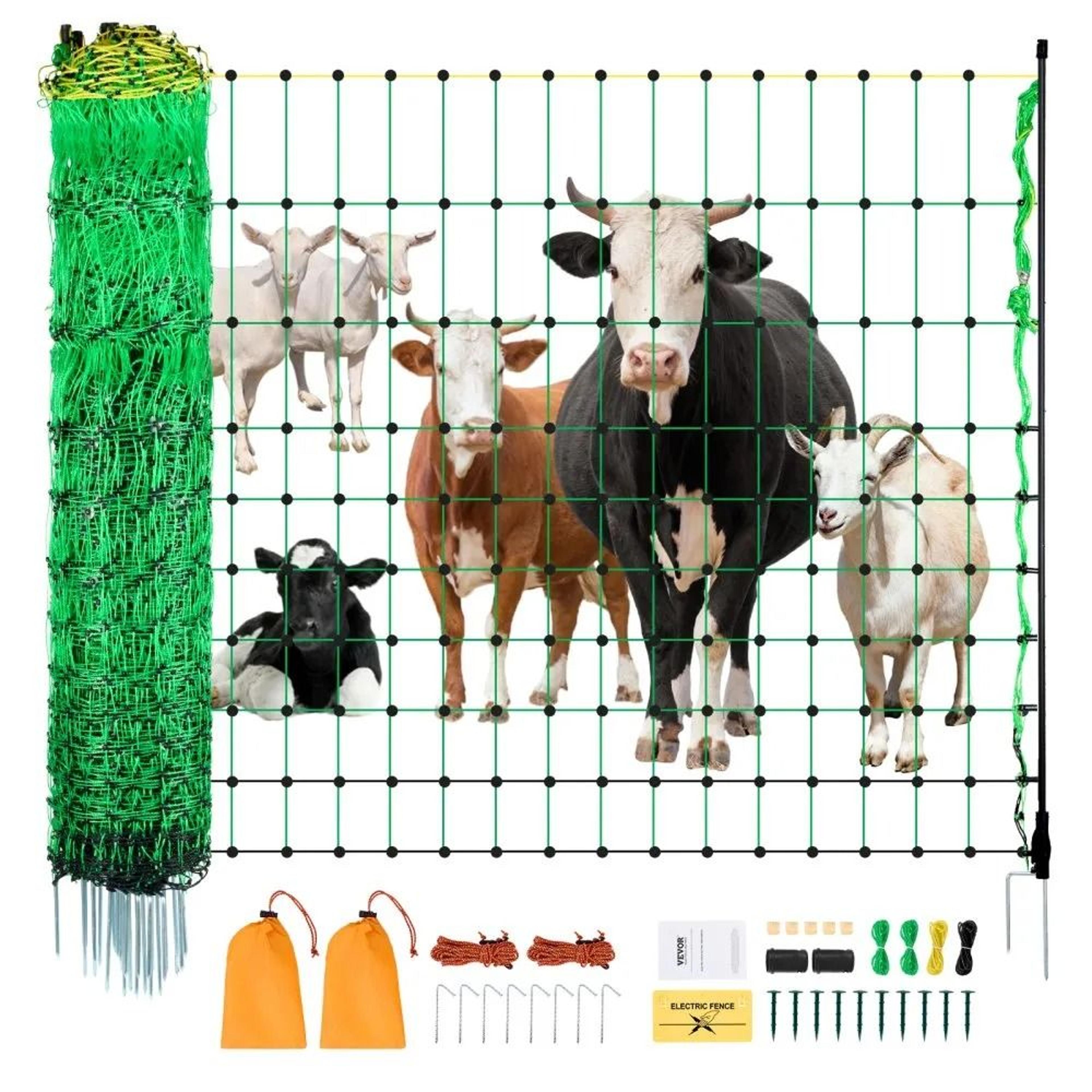 electric fence netting 50 x 164 ft portable livestock mesh fence with posts