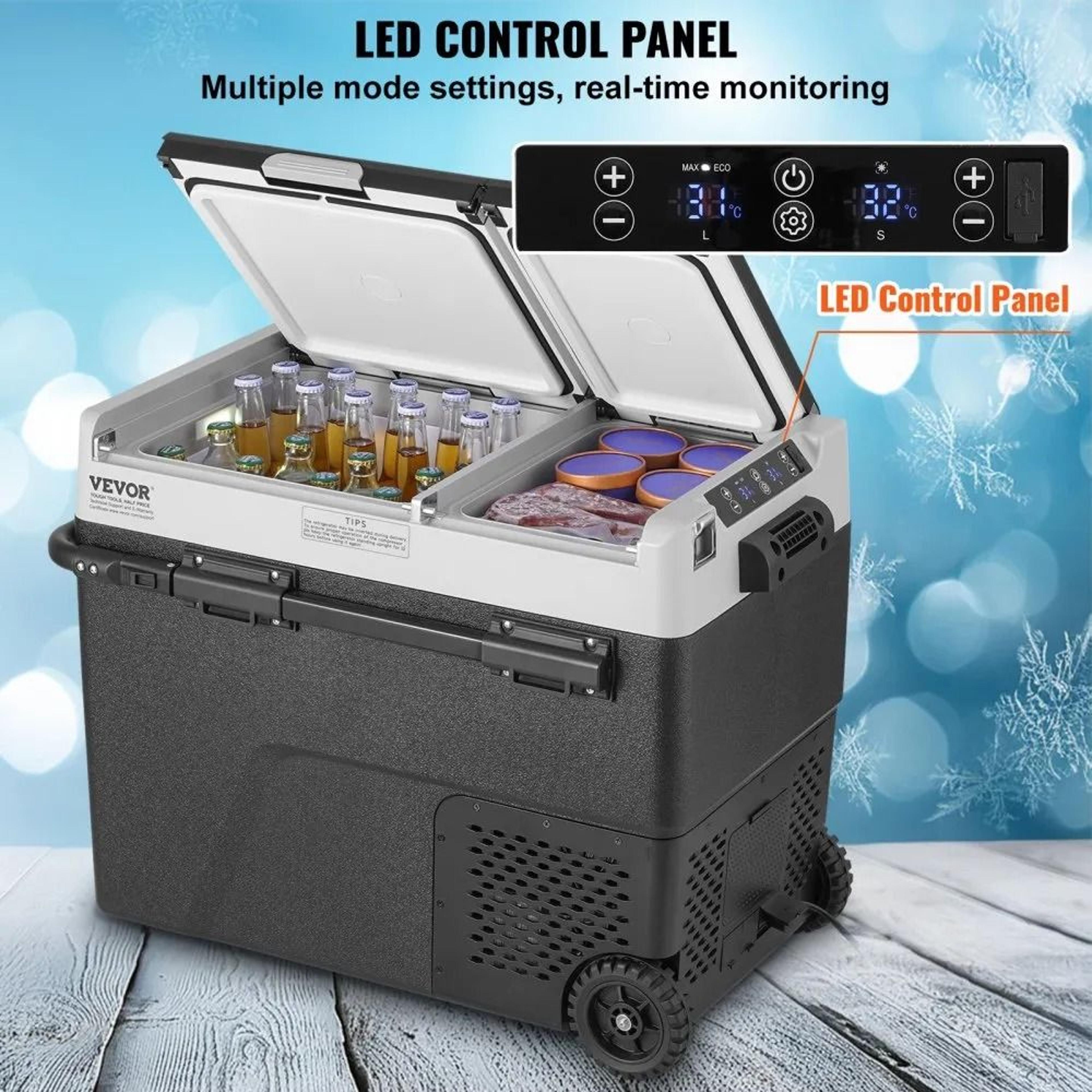 58L Portable Car Refrigerator Freezer Dual Zone Compressor Cooler 2