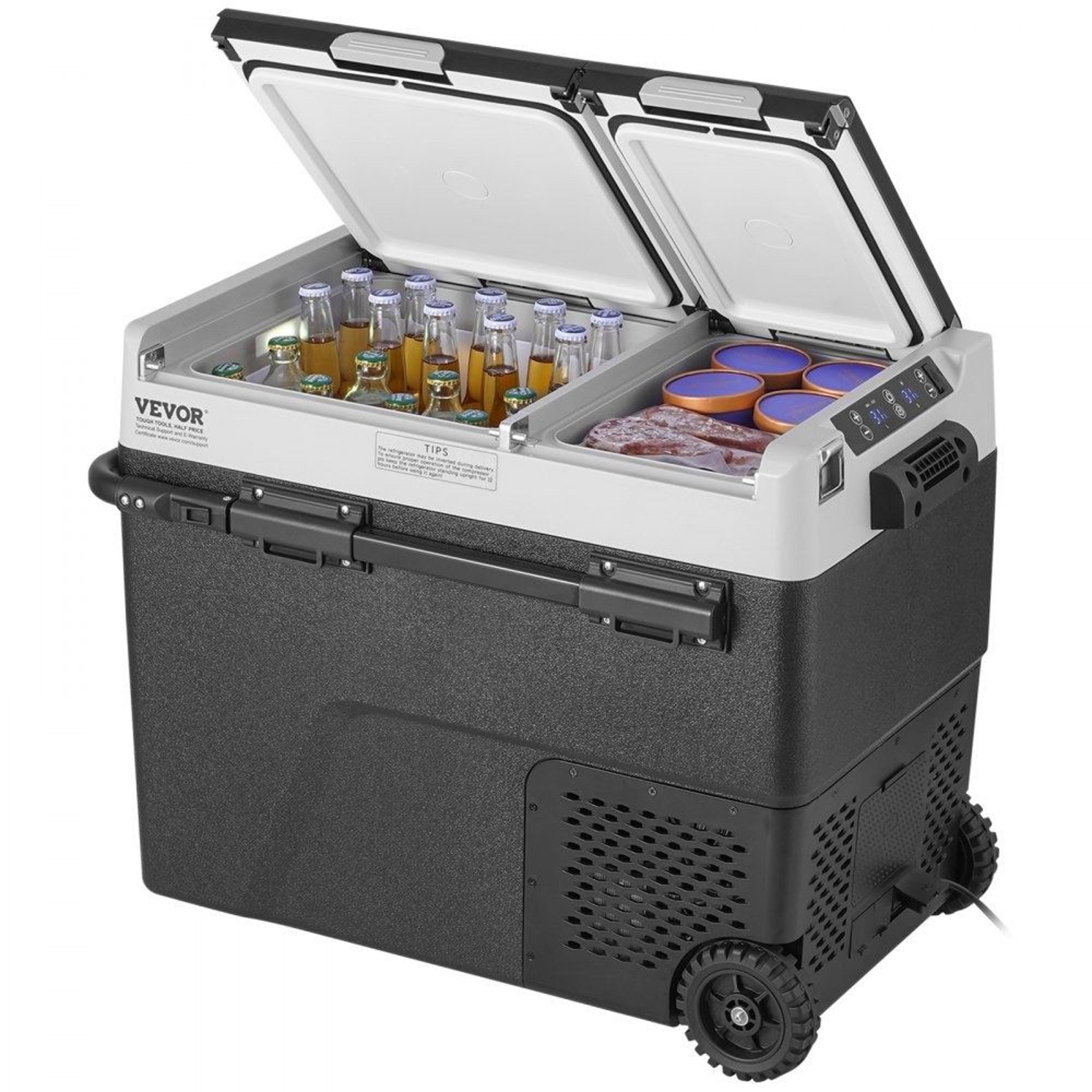 58l portable car refrigerator freezer dual zone compressor cooler