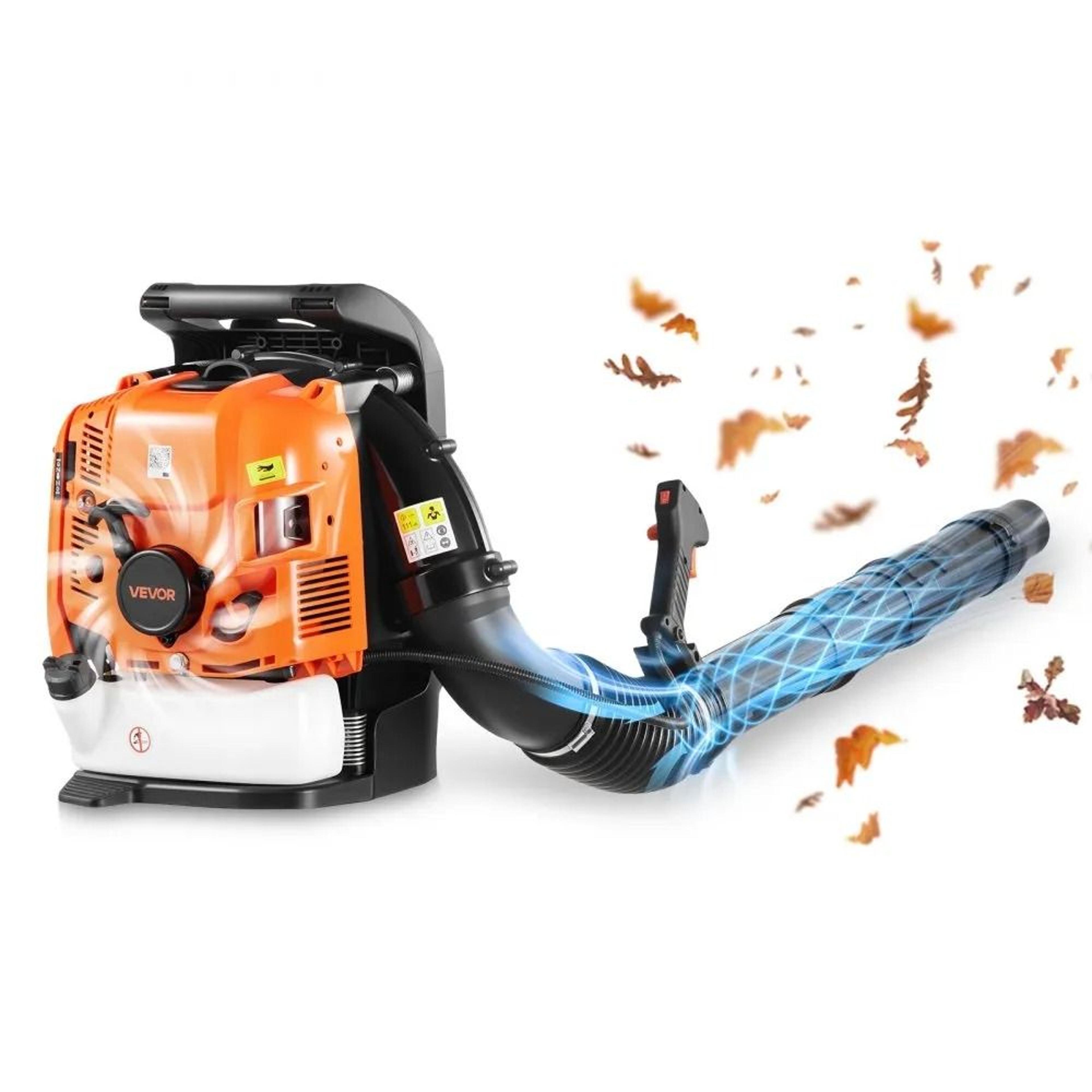 75.6cc backpack leaf blower 615 cfm gas powered yard cleanup tool