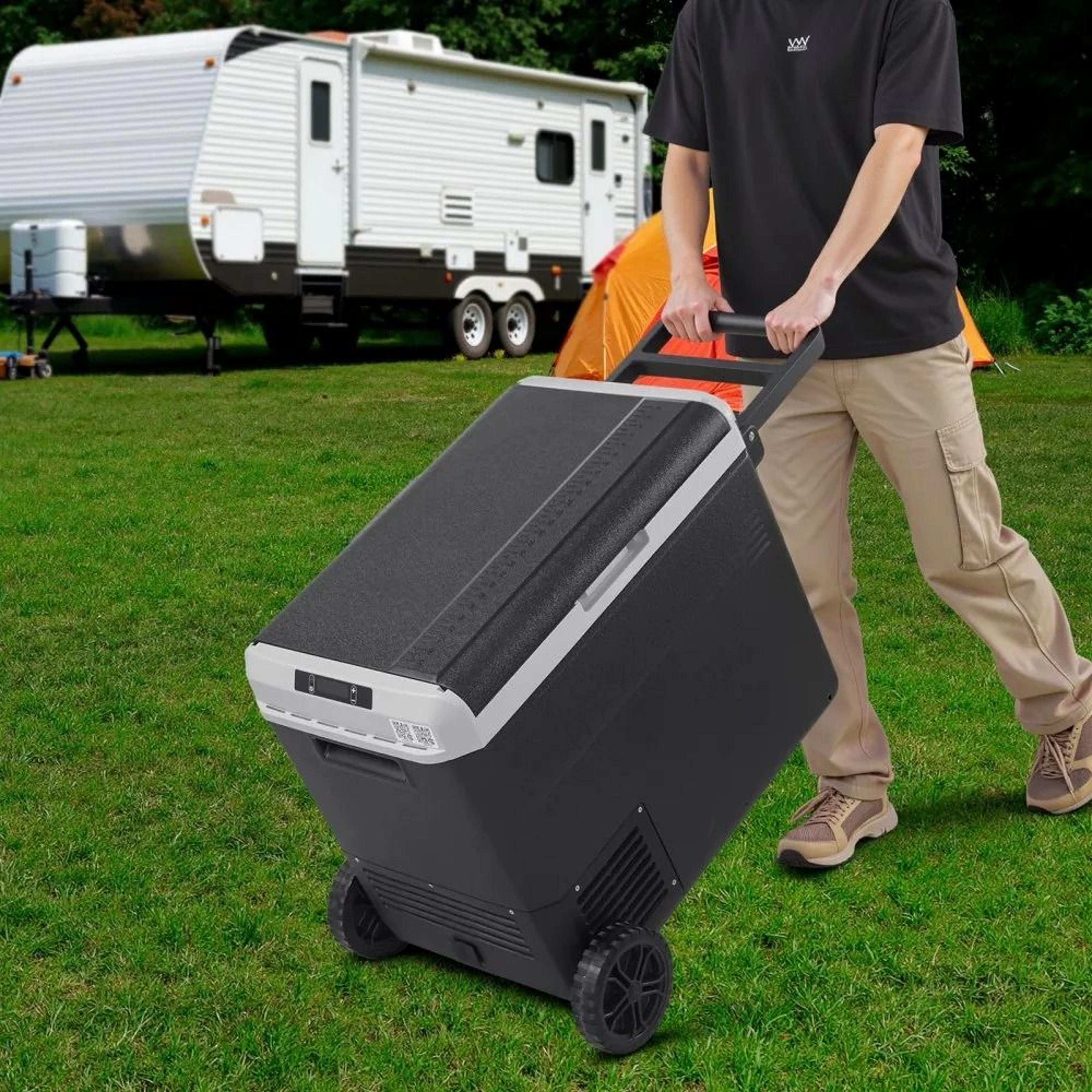 634QT 12V Car Refrigerator Portable Freezer With Wheels For Camping Travel 3