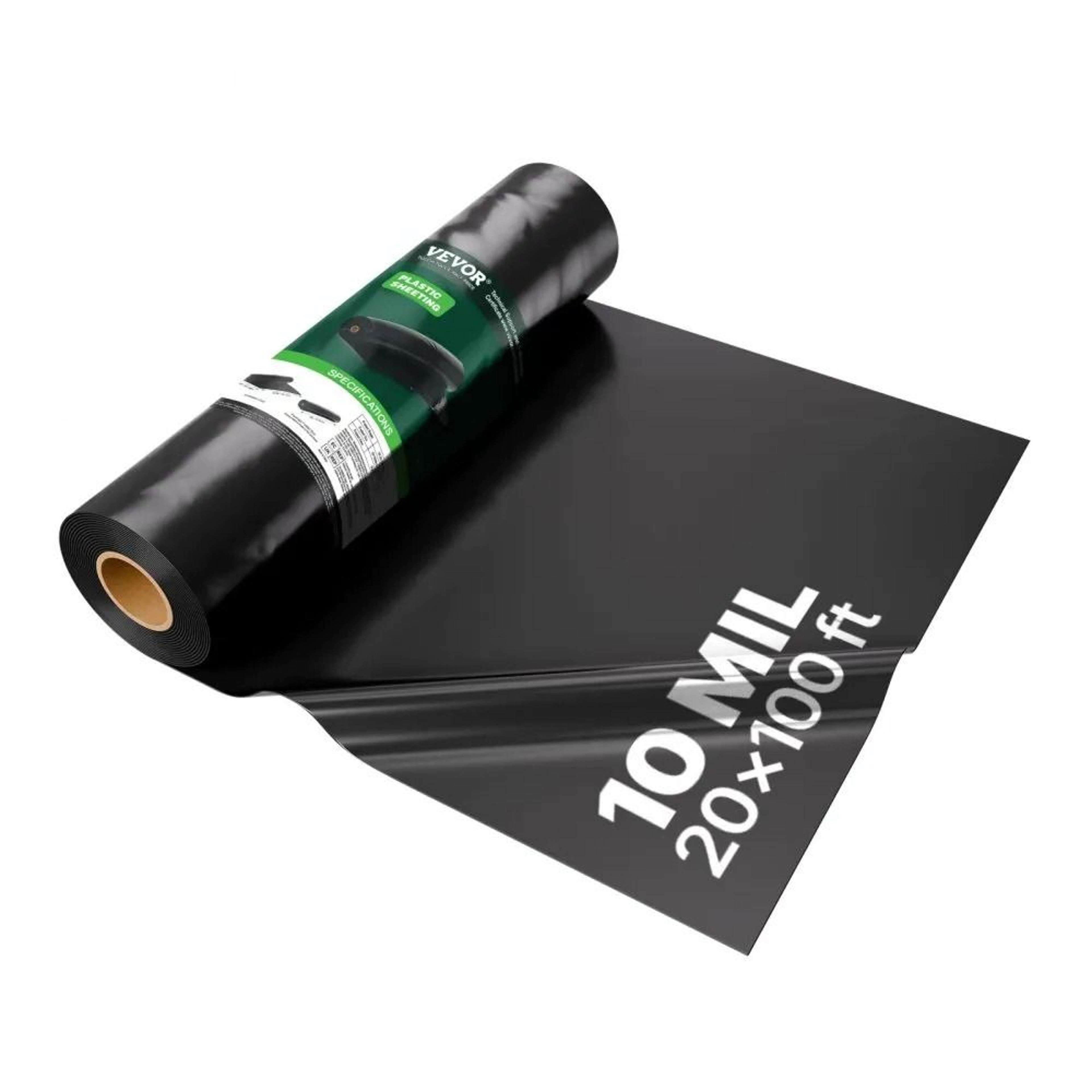 heavy duty 10 mil plastic sheeting roll 20 x 100 ft polyethylene cover for construction and outdoor protection