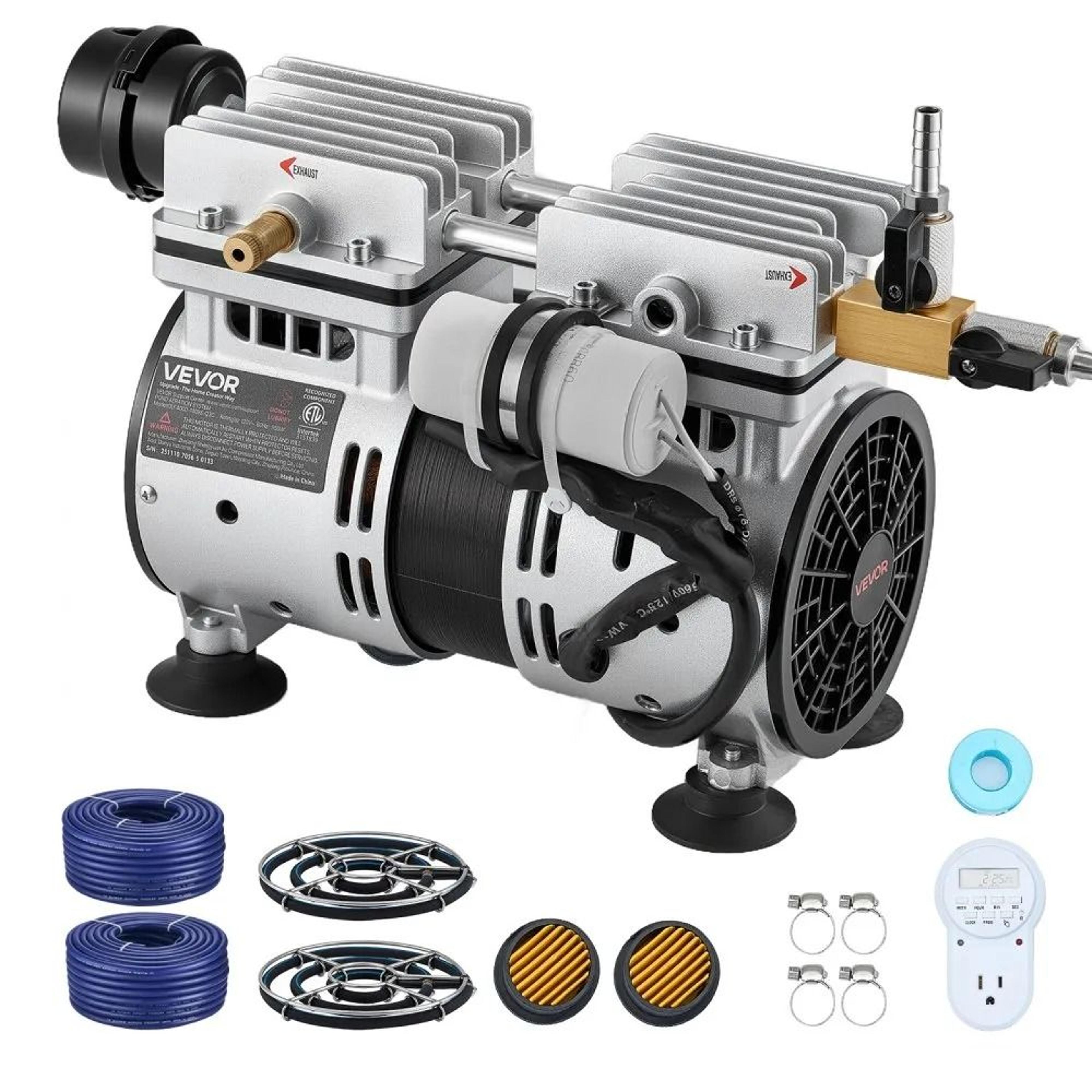 pond aerator system 5.2 cfm 3/4 hp lake oxygen circulation kit for up to 3 acres