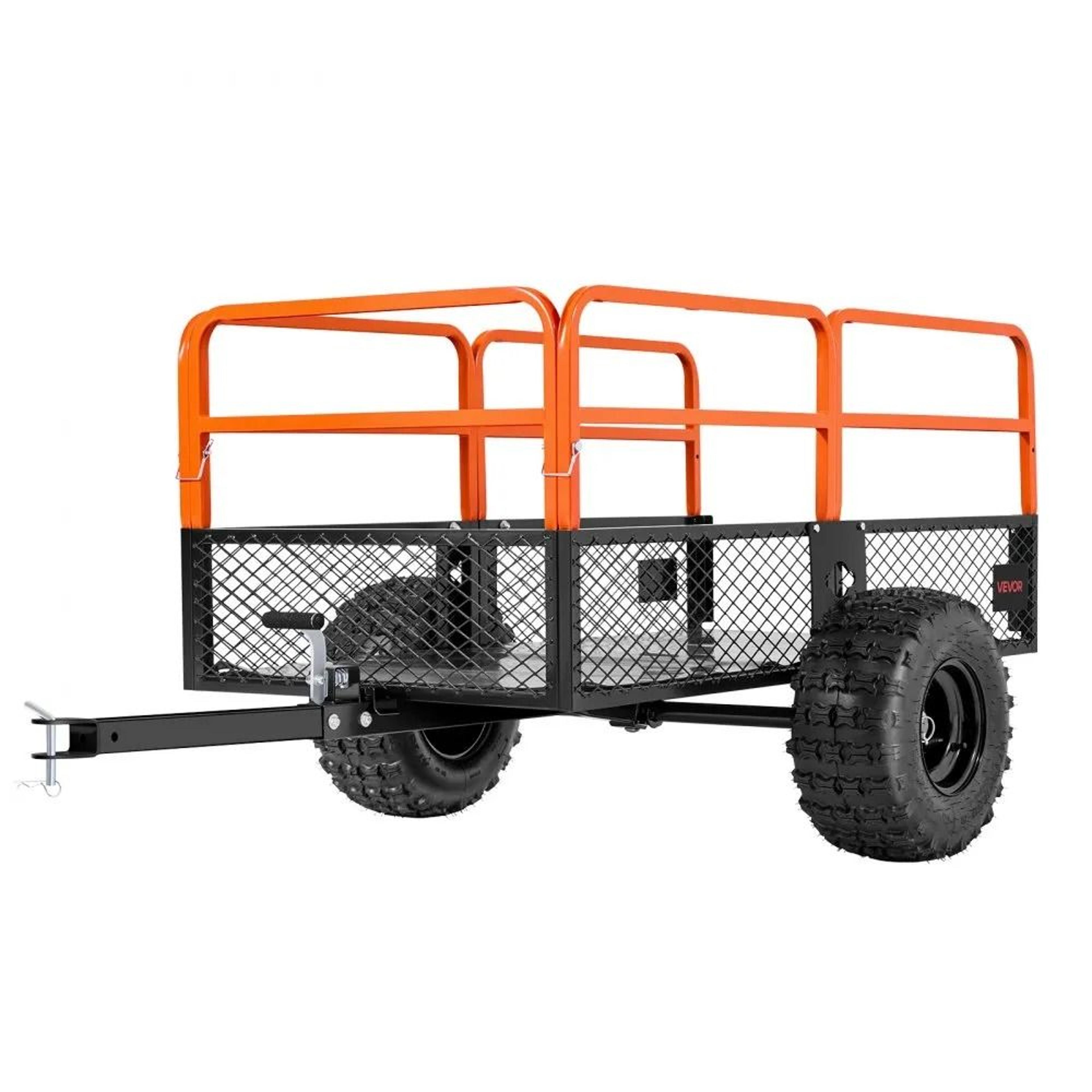garden utility trailer 1800lbs heavy duty dump cart for atv utv lawn tractor