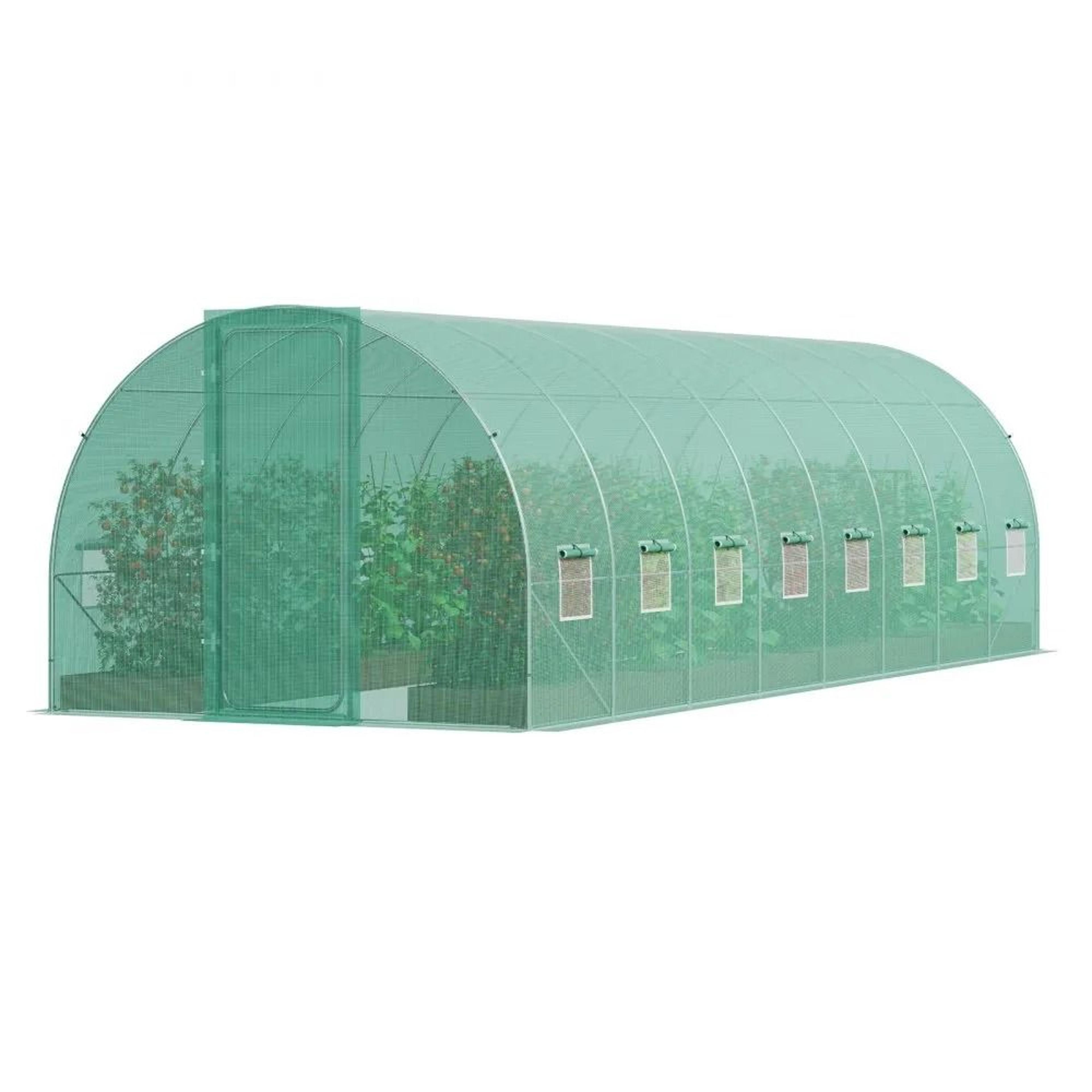 Walk In Tunnel Greenhouse 27x9ft Heavy Duty Hoop House With Galvanized Frame 8