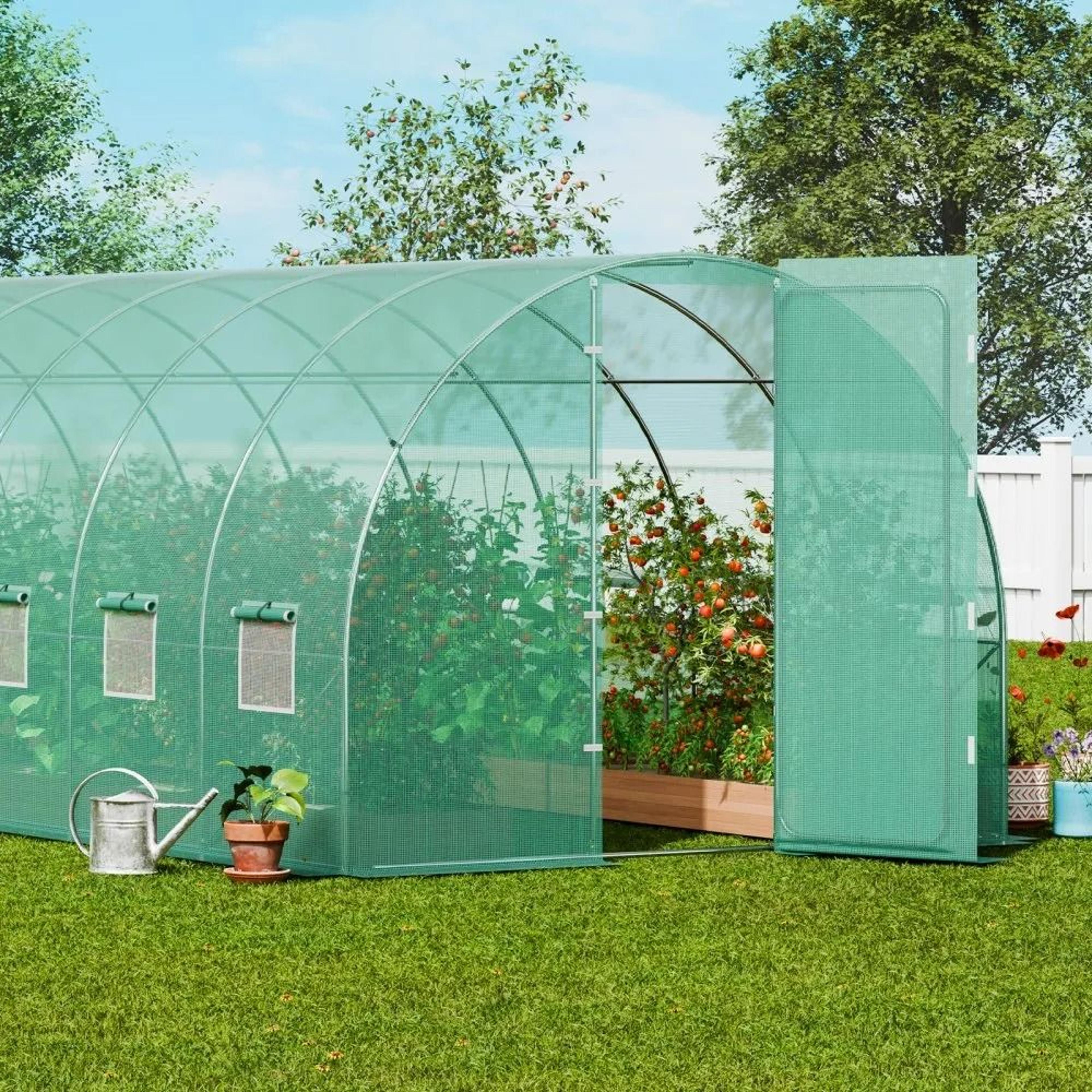 Walk In Tunnel Greenhouse 27x9ft Heavy Duty Hoop House With Galvanized Frame 6