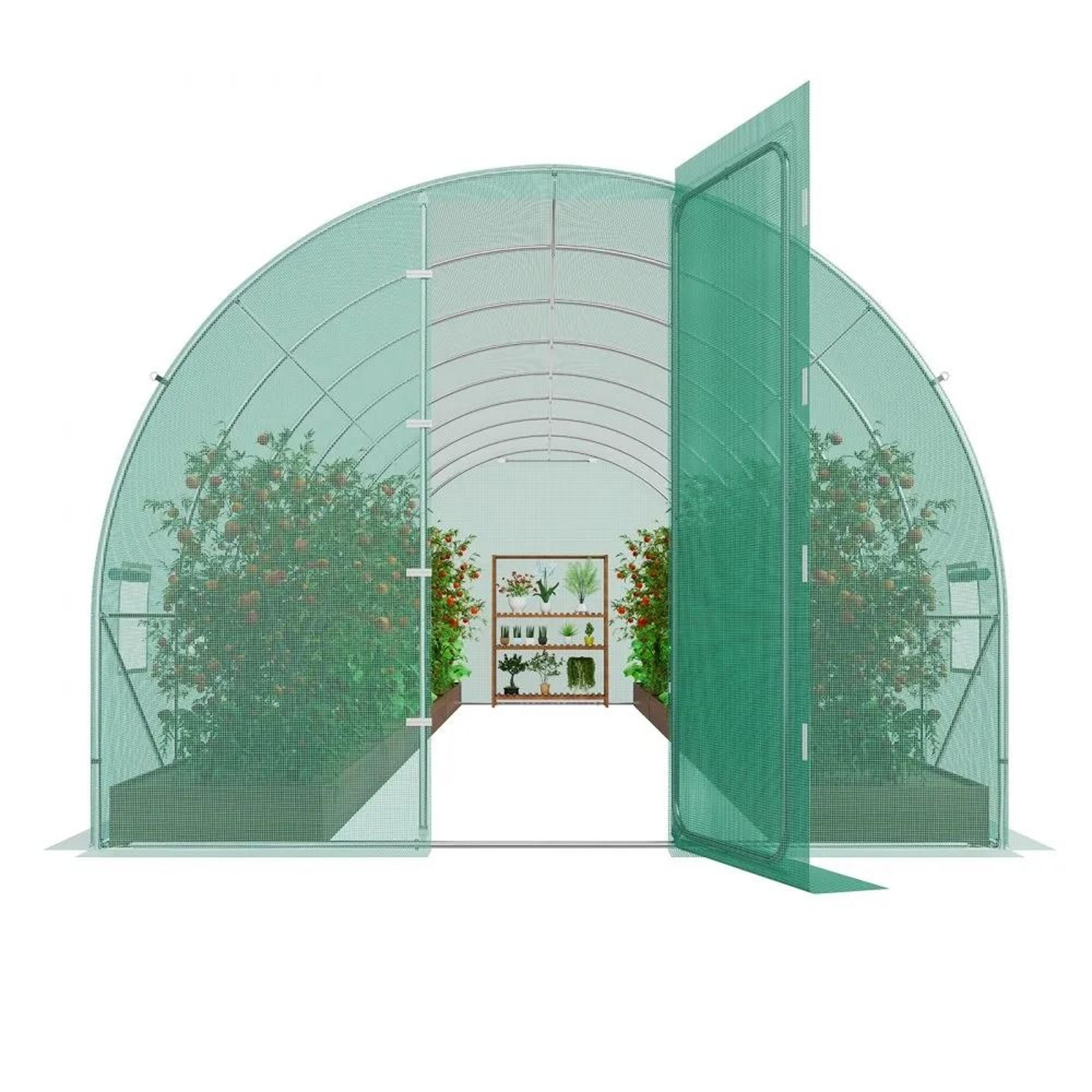 Walk In Tunnel Greenhouse 27x9ft Heavy Duty Hoop House With Galvanized Frame 7