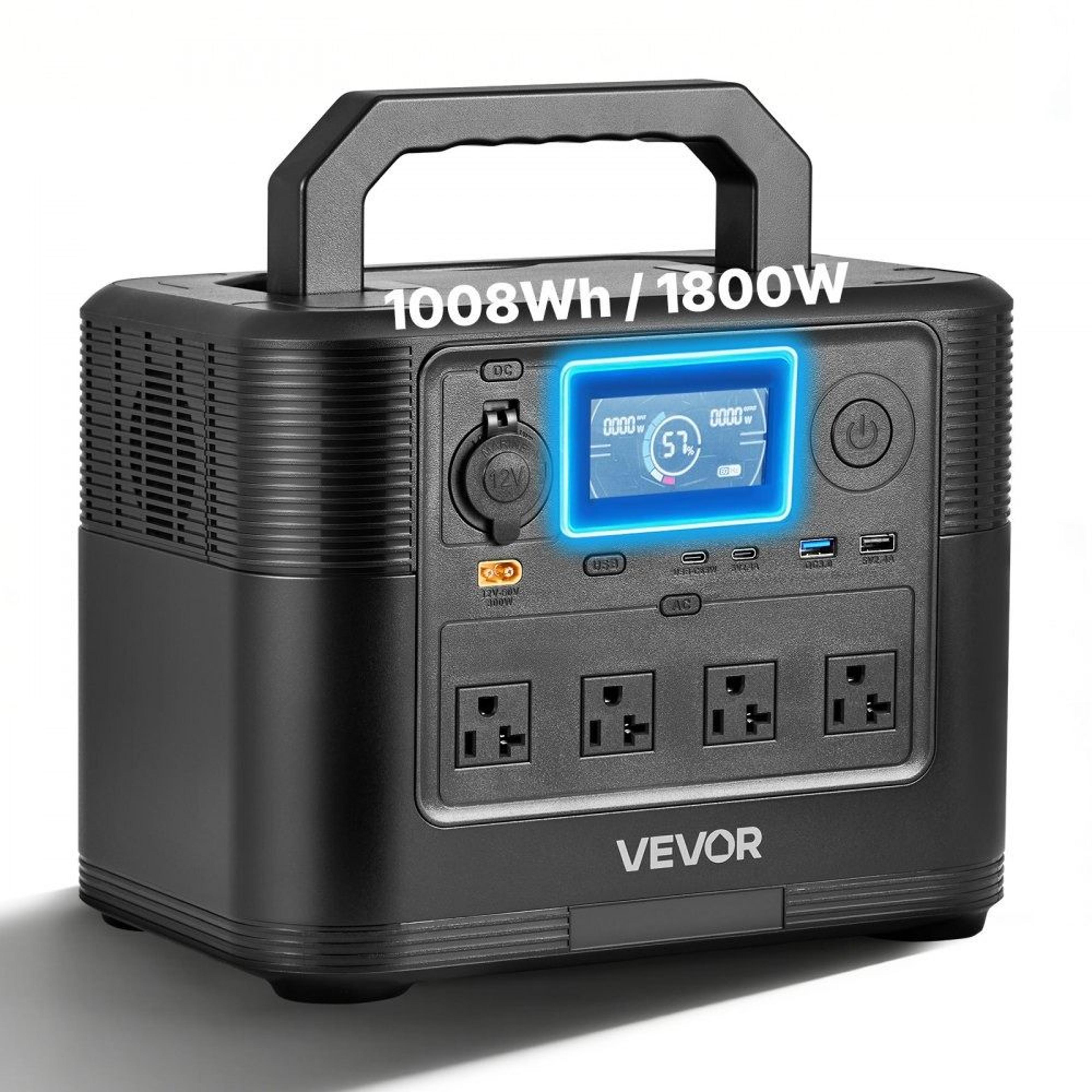 1800w portable power station 1008wh lifepo4 solar generator for home and camping