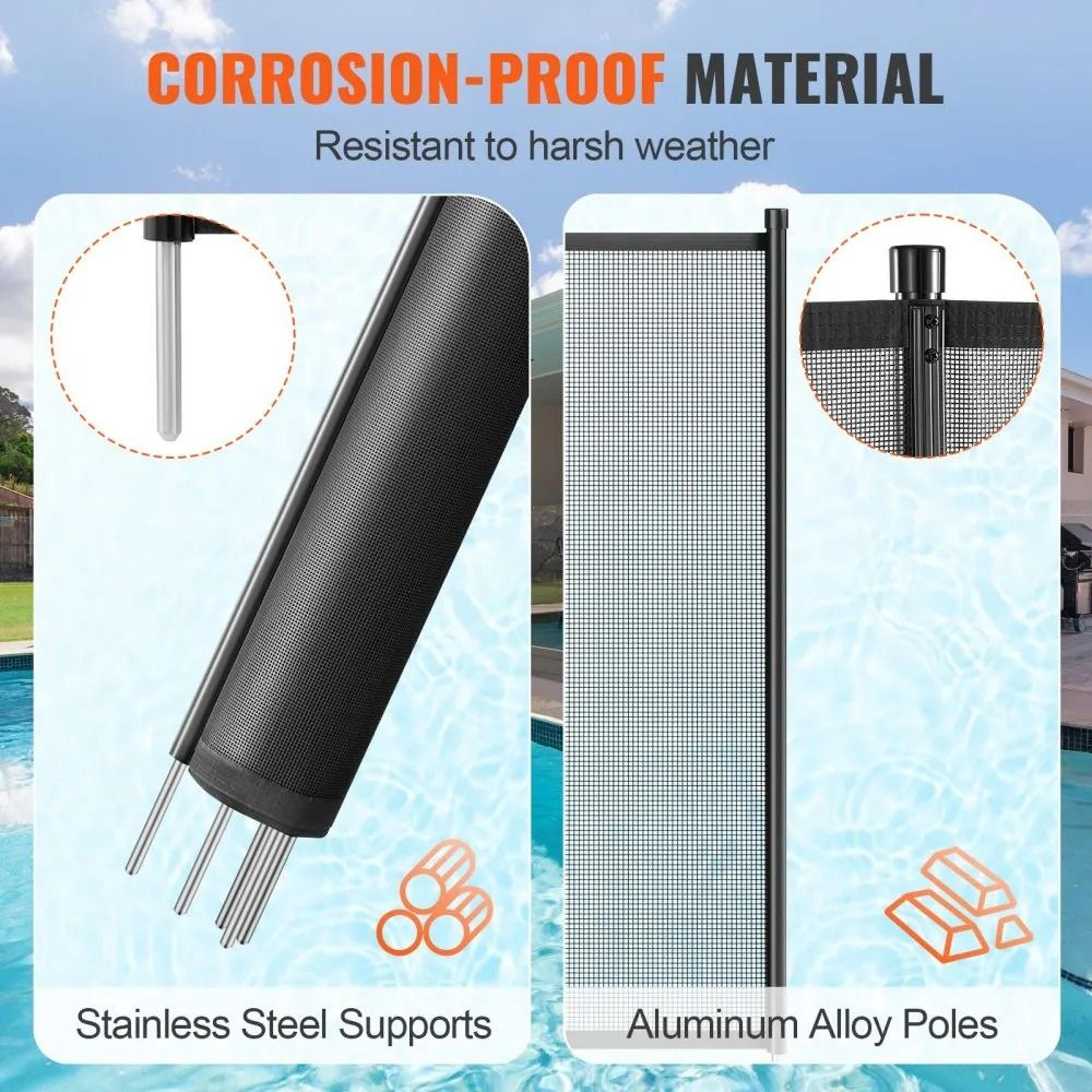 4 X 108 FT Pool Safety Fence Removable Mesh Fence For Inground Pools 2