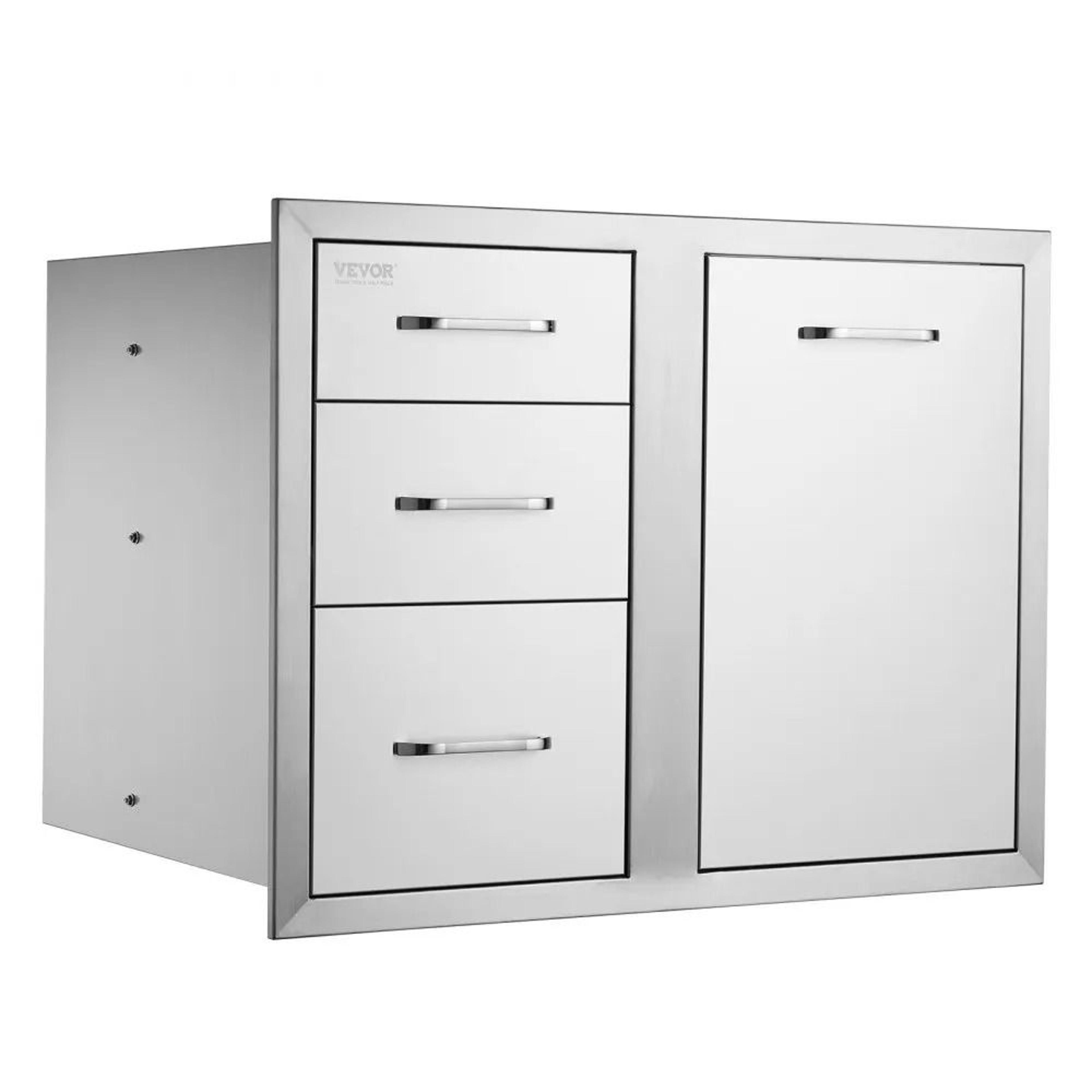 29.5 inch outdoor kitchen drawers and bbq island storage door combo