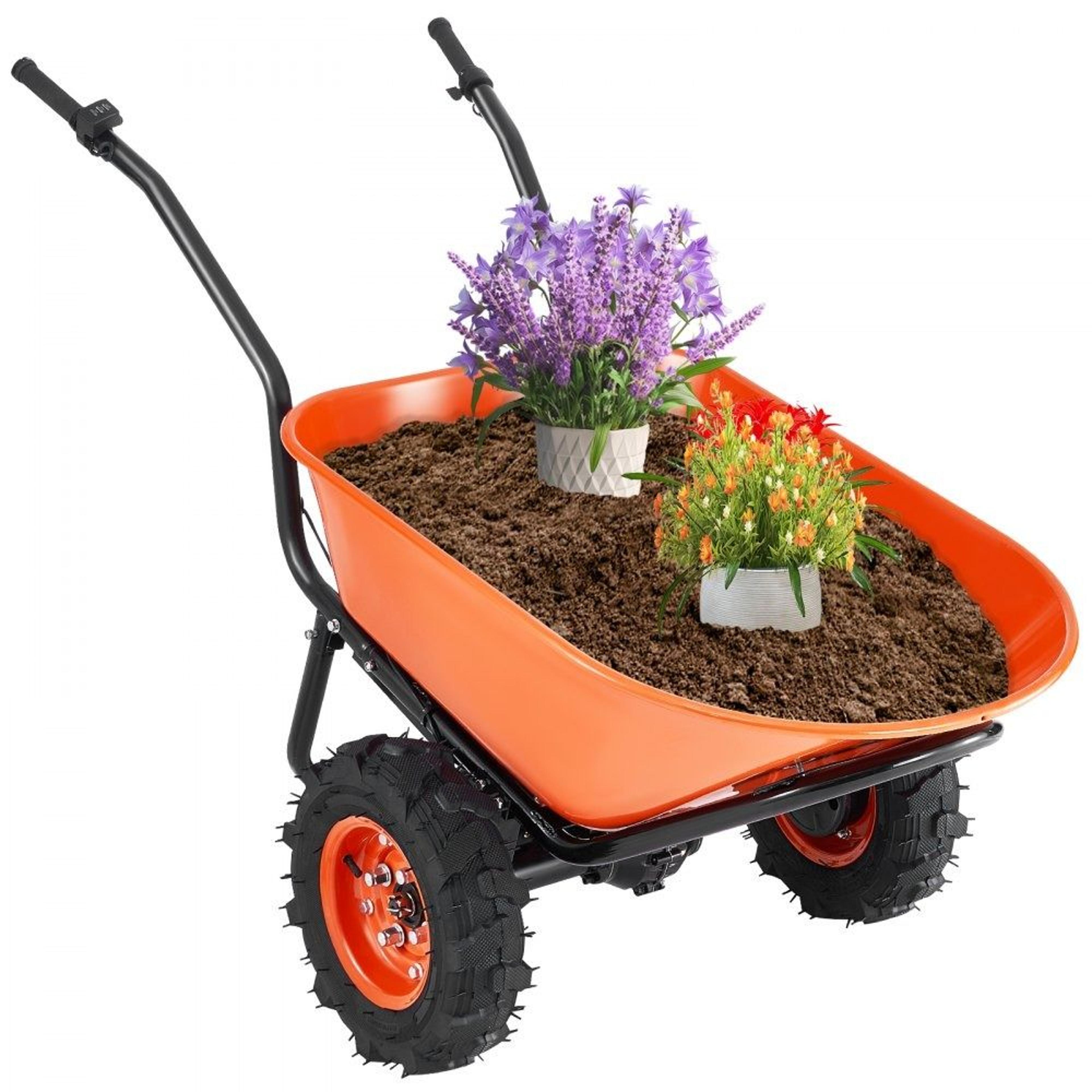500w electric wheelbarrow heavy duty powered garden cart 573 lb capacity