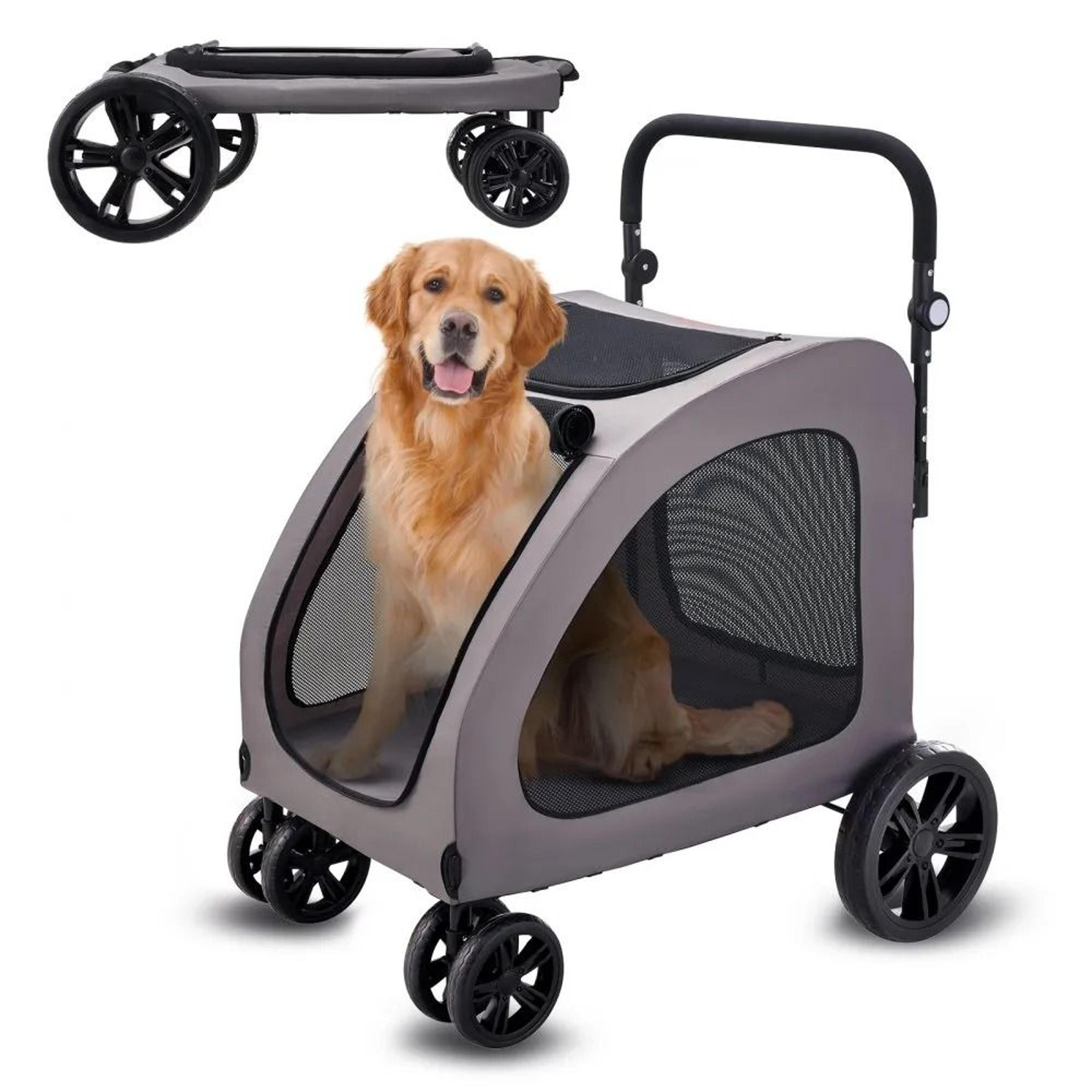 heavy duty pet stroller for large dogs with 160 lb capacity and all terrain wheels
