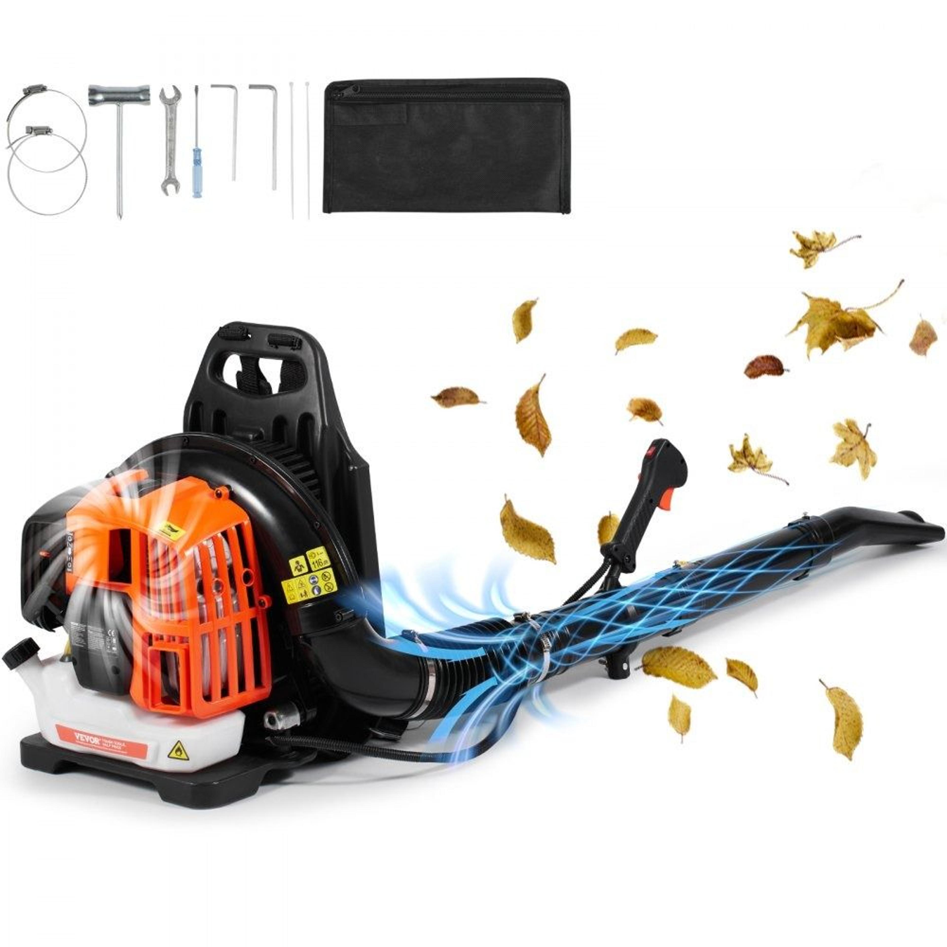 52cc gas backpack leaf blower 480 cfm 175 mph for lawn and yard cleanup