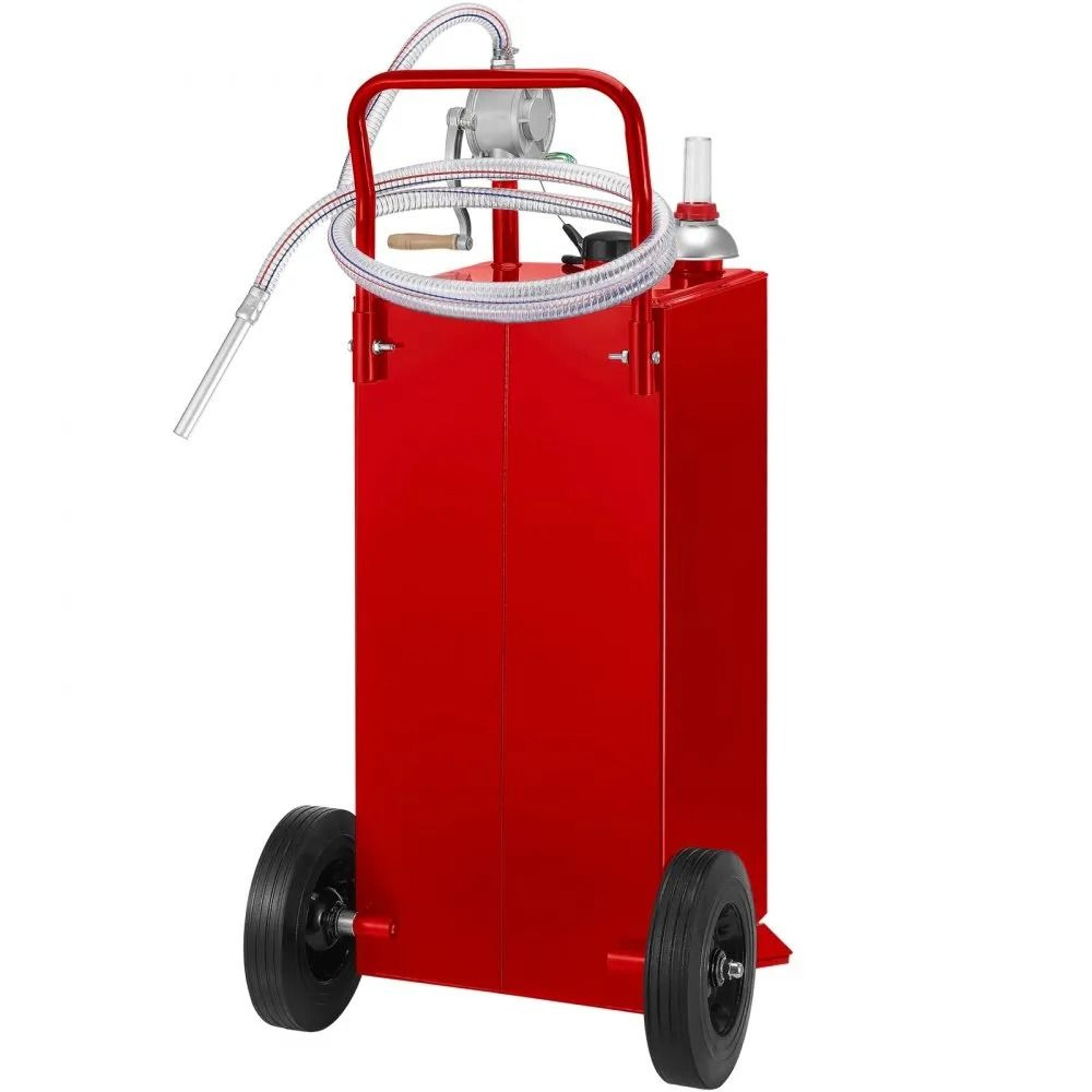 30 Gallon Portable Fuel Caddy With Manual Pump For Gas Diesel Storage 7