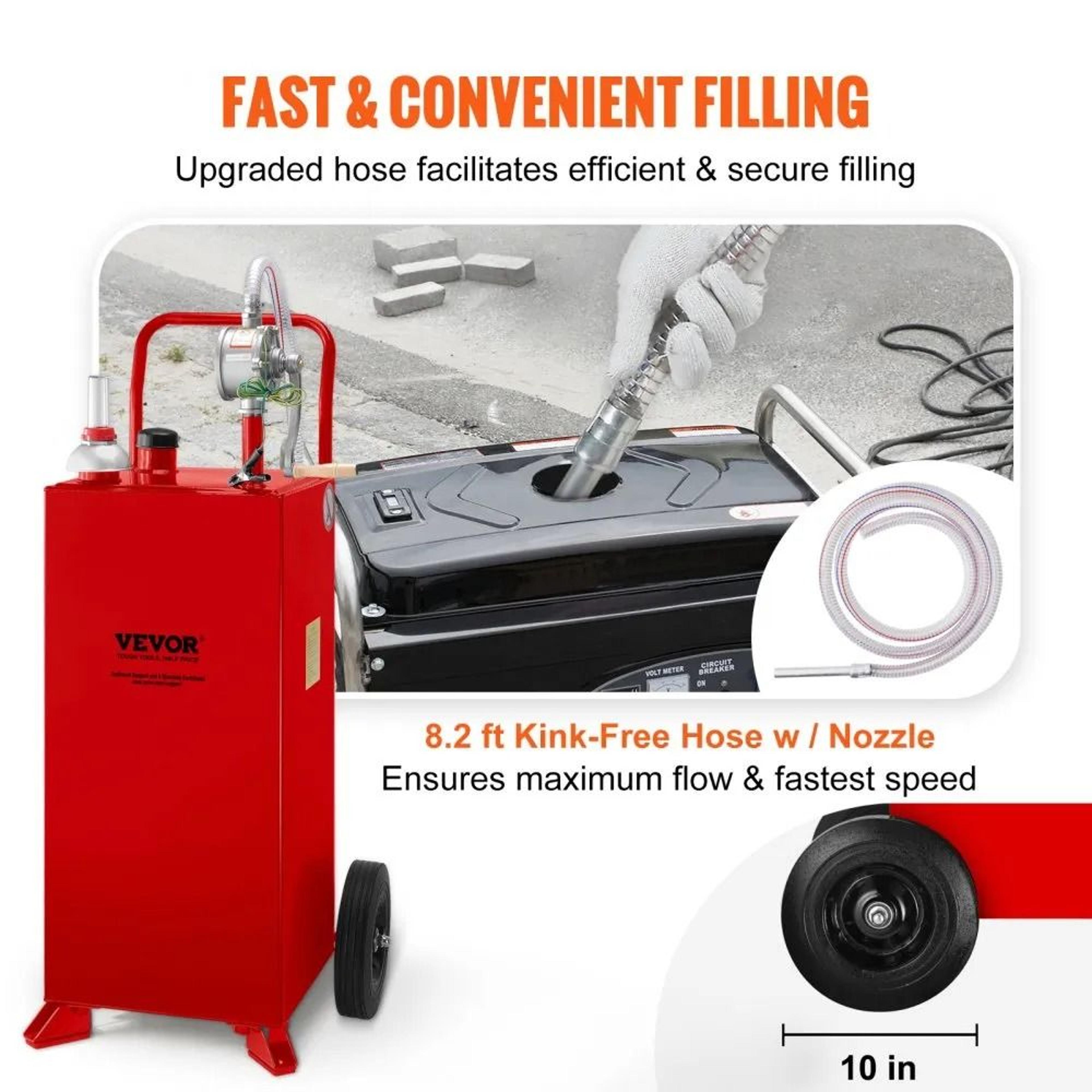 30 Gallon Portable Fuel Caddy With Manual Pump For Gas Diesel Storage 2