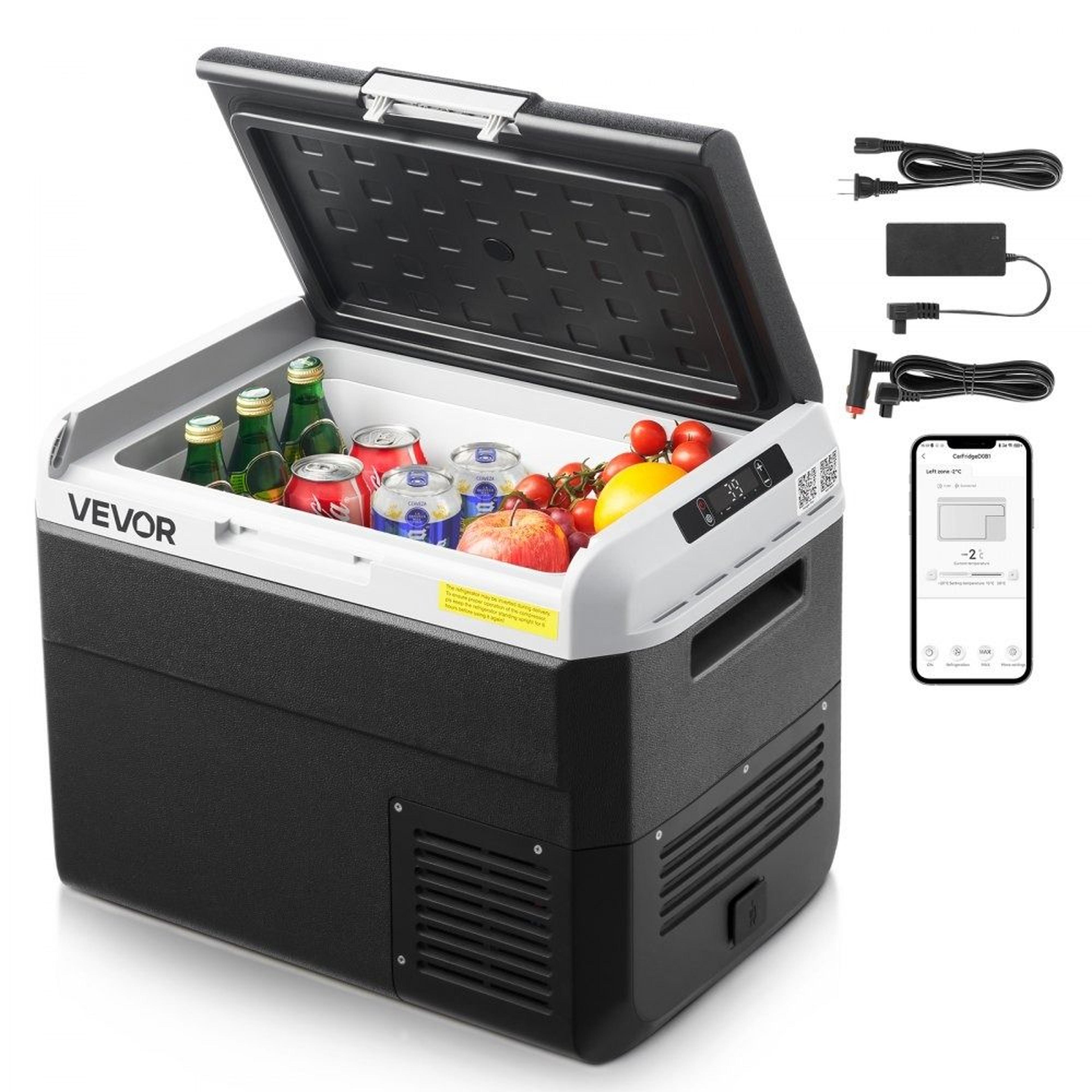 31.7qt portable car refrigerator freezer for camping and travel