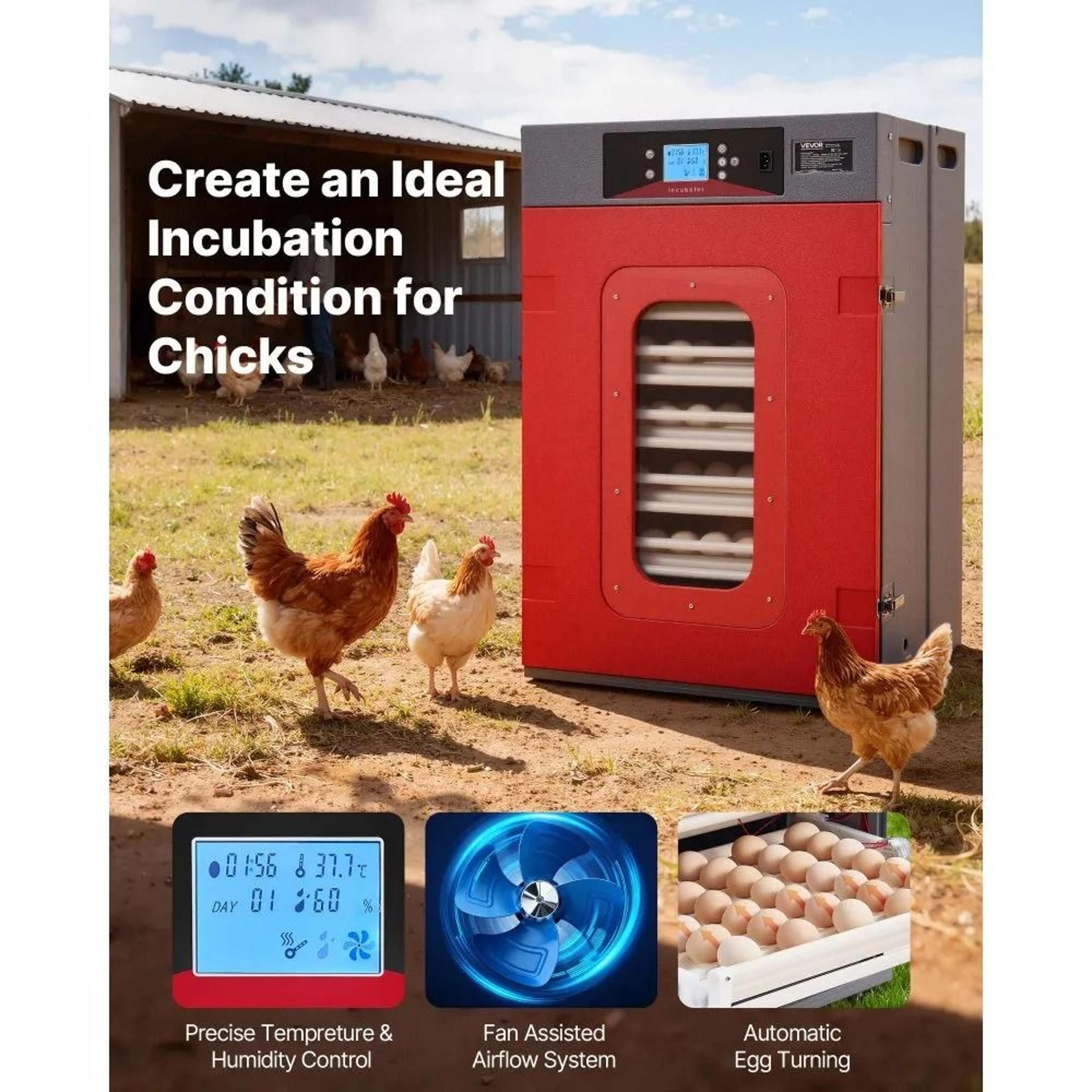 400 Egg Incubator Cabinet With Automatic Turning Temperature And Humidity Control 1
