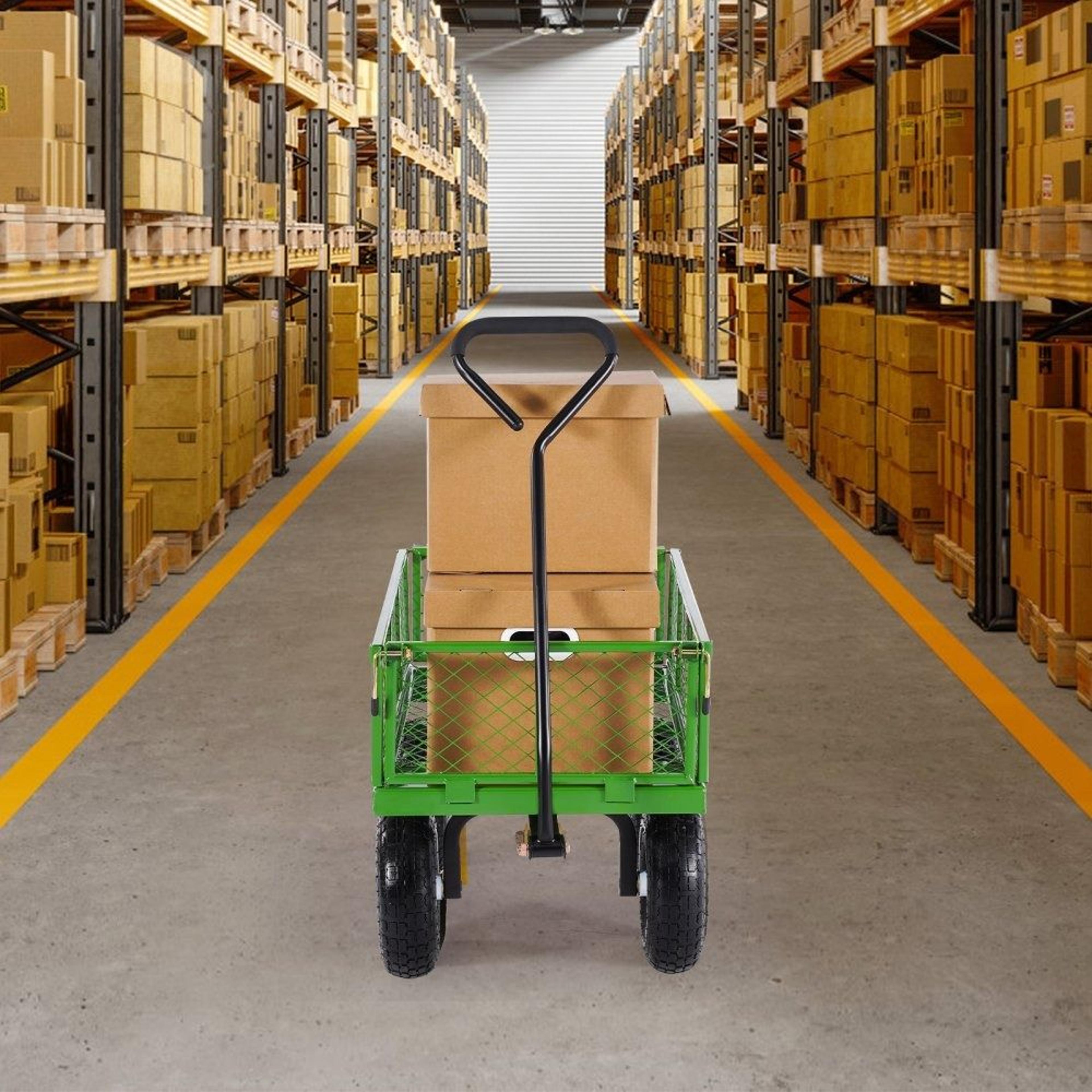 680lb Heavy Duty Steel Garden Cart Wagon With Removable Sides And 10 Inch Tires 6