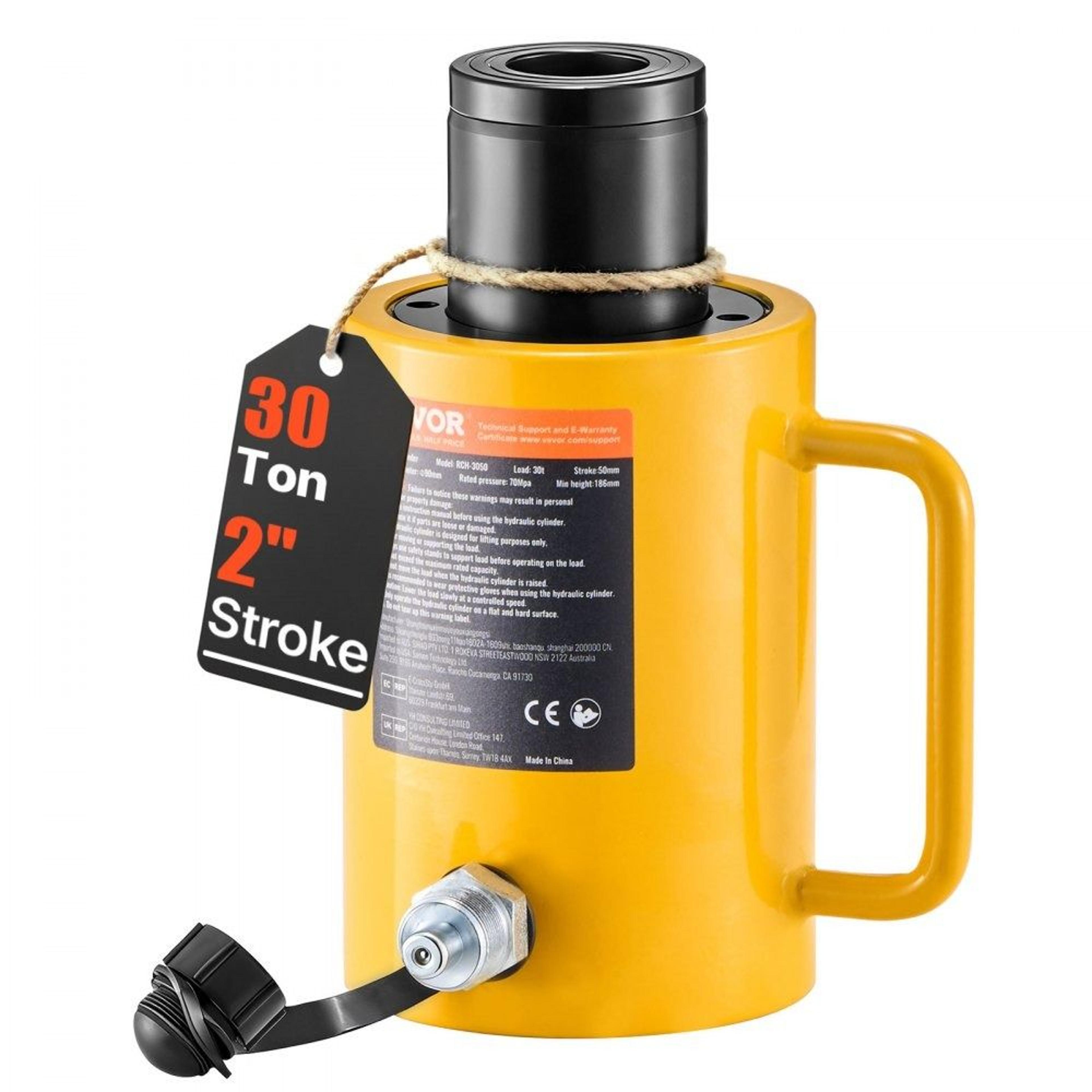 30 ton hollow plunger hydraulic cylinder jack for heavy duty lifting