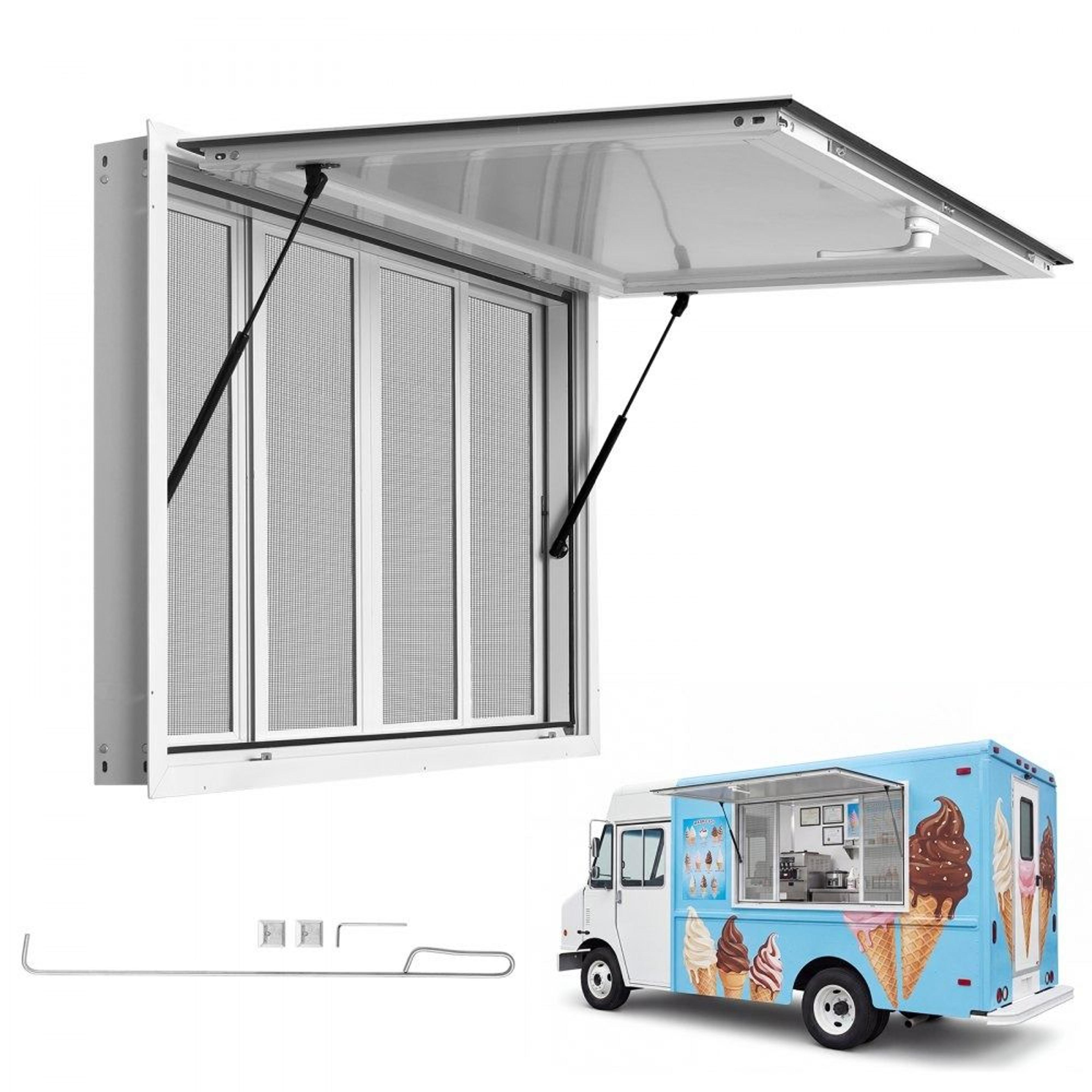 45x30 inch aluminum concession window for food trucks and service trailers
