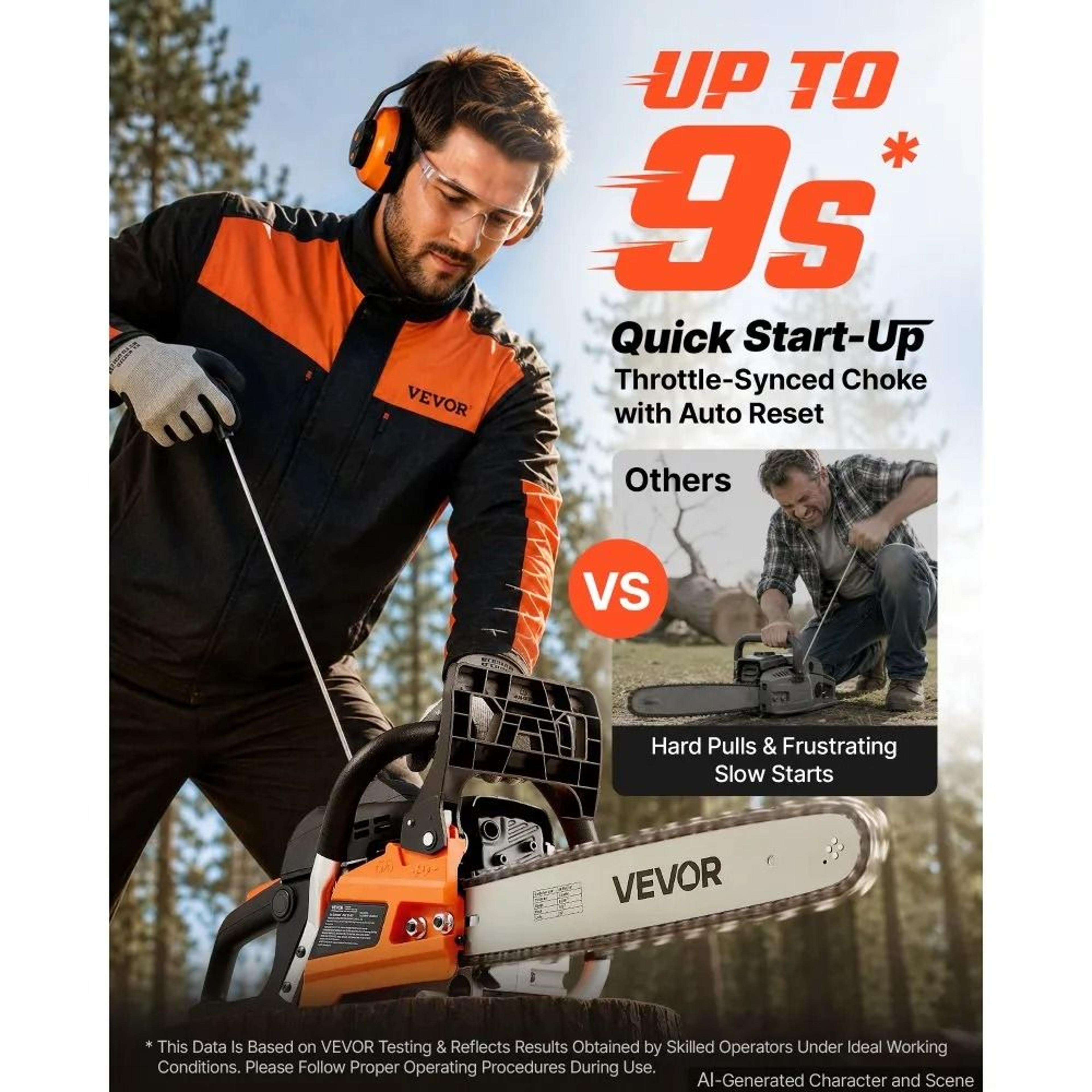 16 Inch 40CC Gas Powered Chainsaw For Fast Wood Cutting And Tree Trimming 2