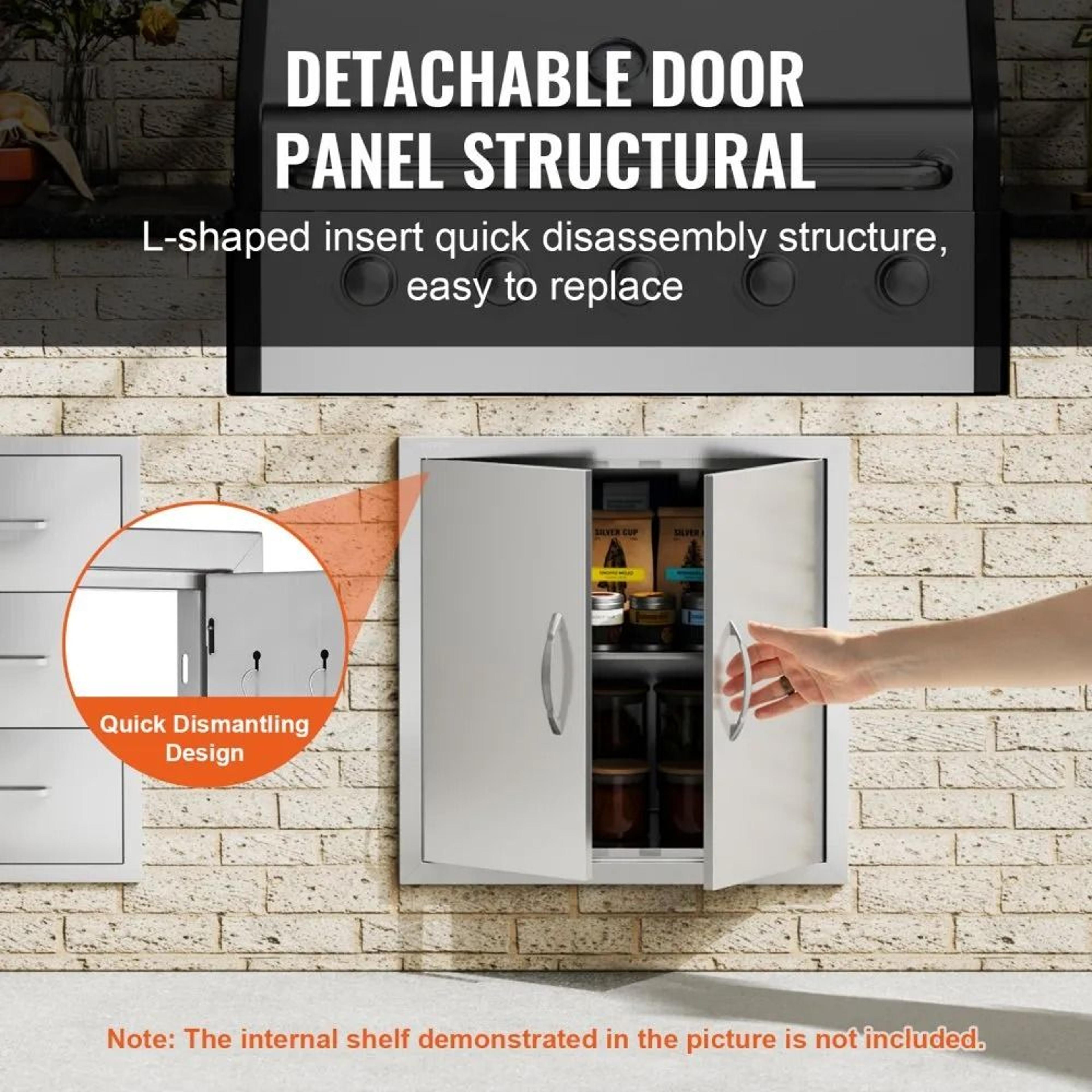 BBQ Access Door 24 Inch Stainless Steel Outdoor Kitchen Cabinet Door 3