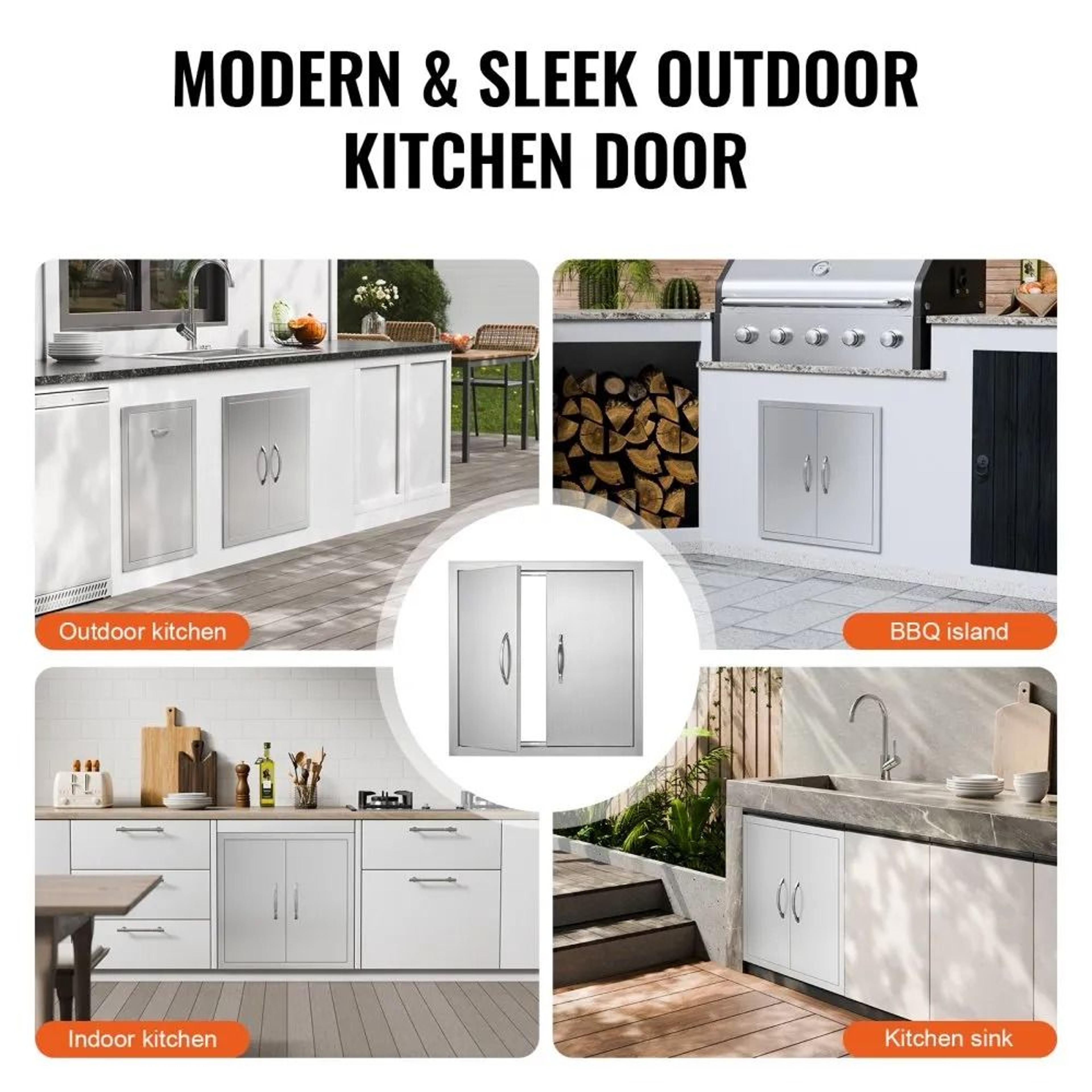 BBQ Access Door 24 Inch Stainless Steel Outdoor Kitchen Cabinet Door 5