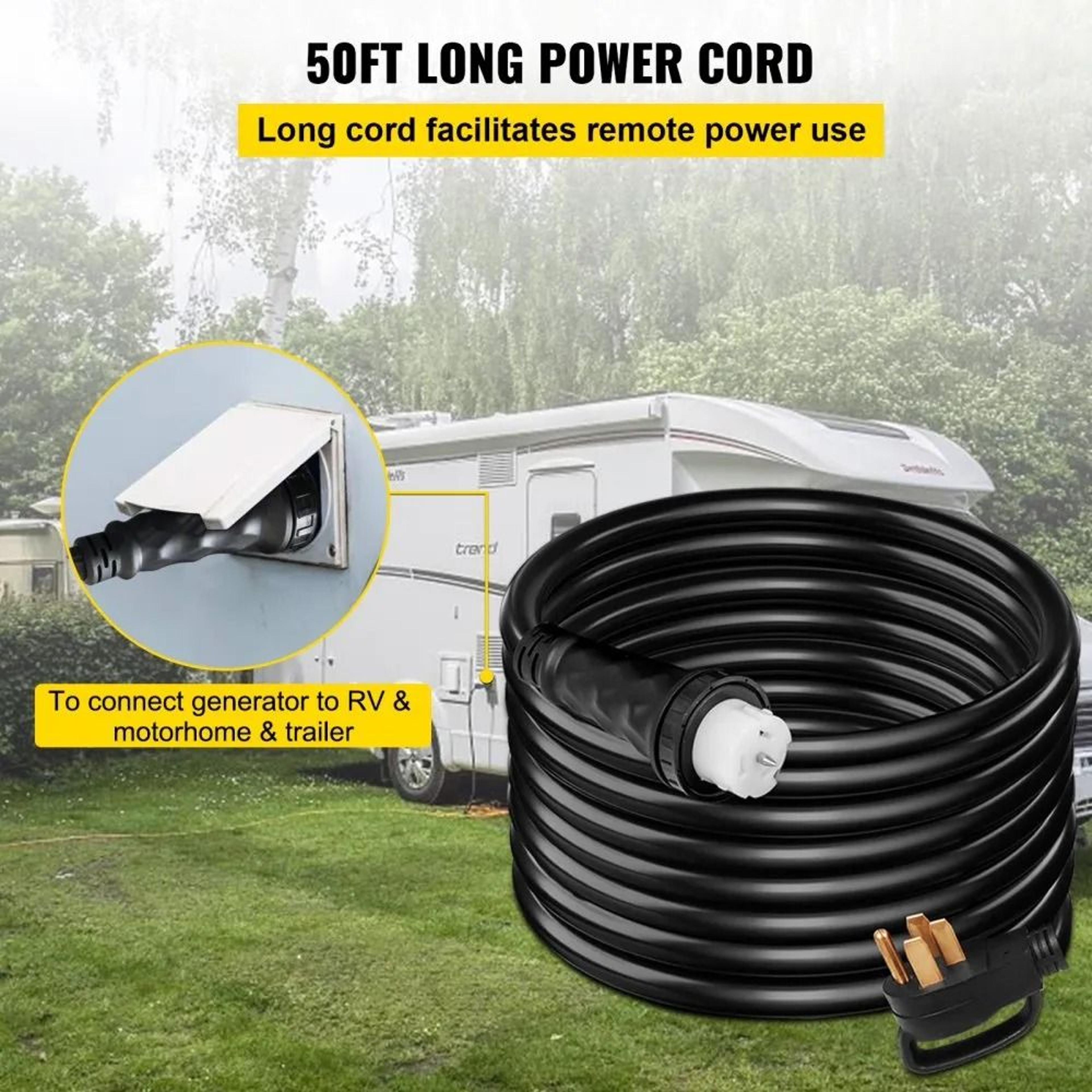 50FT 50 Amp Generator Power Cord With Locking Connector Heavy Duty Outdoor Extension Cable 4