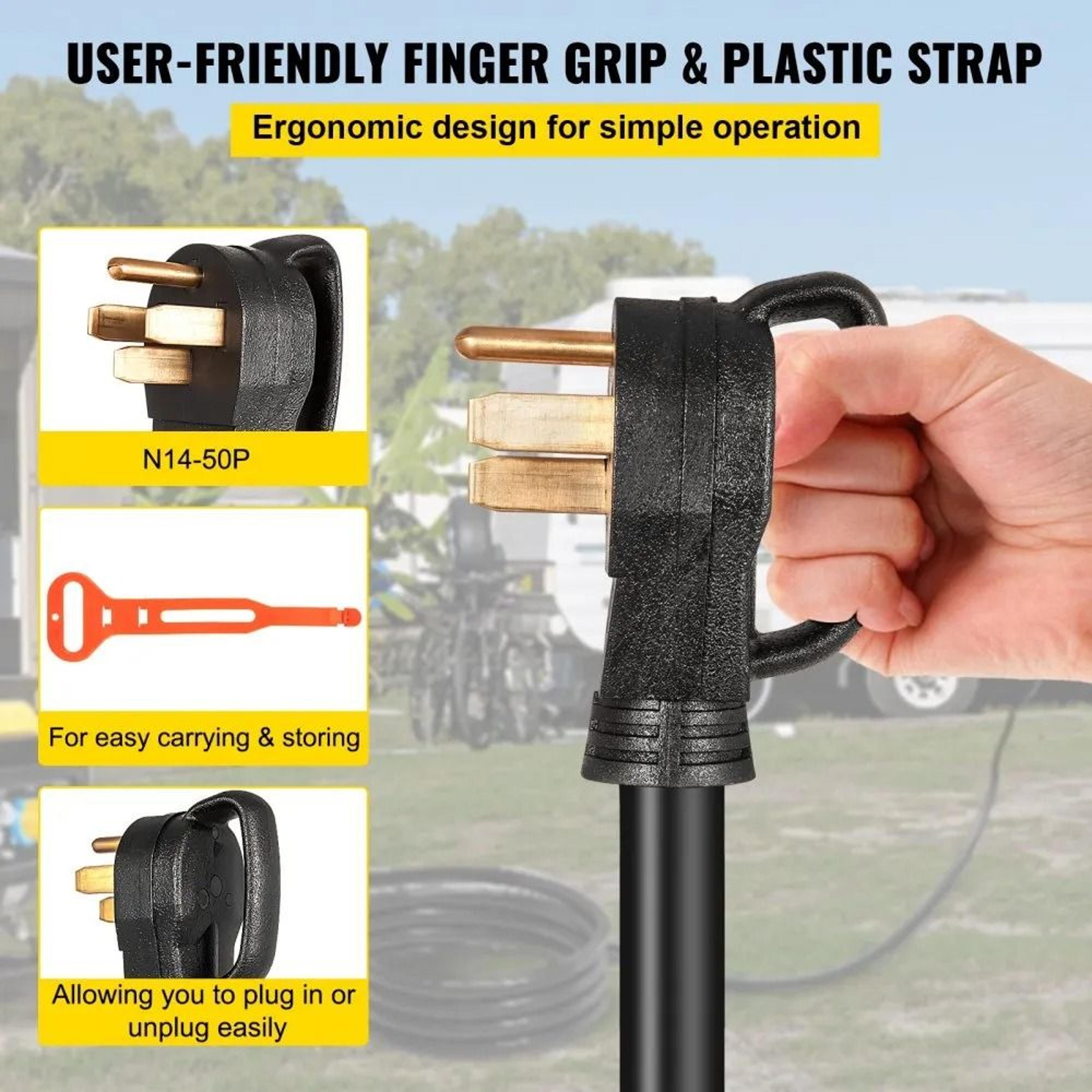 50FT 50 Amp Generator Power Cord With Locking Connector Heavy Duty Outdoor Extension Cable 2