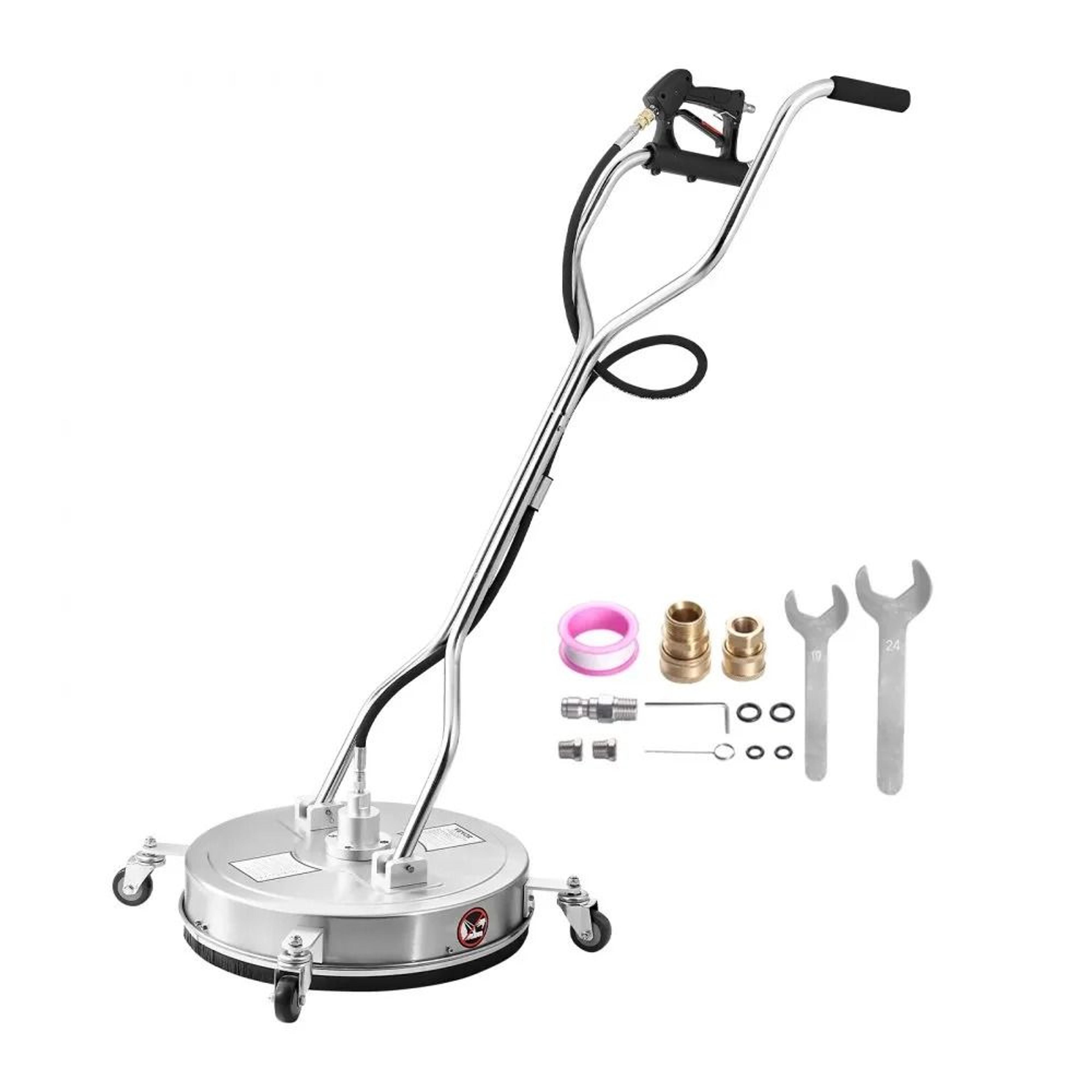 20 inch pressure washer surface cleaner stainless steel attachment 4000 psi with dual handle