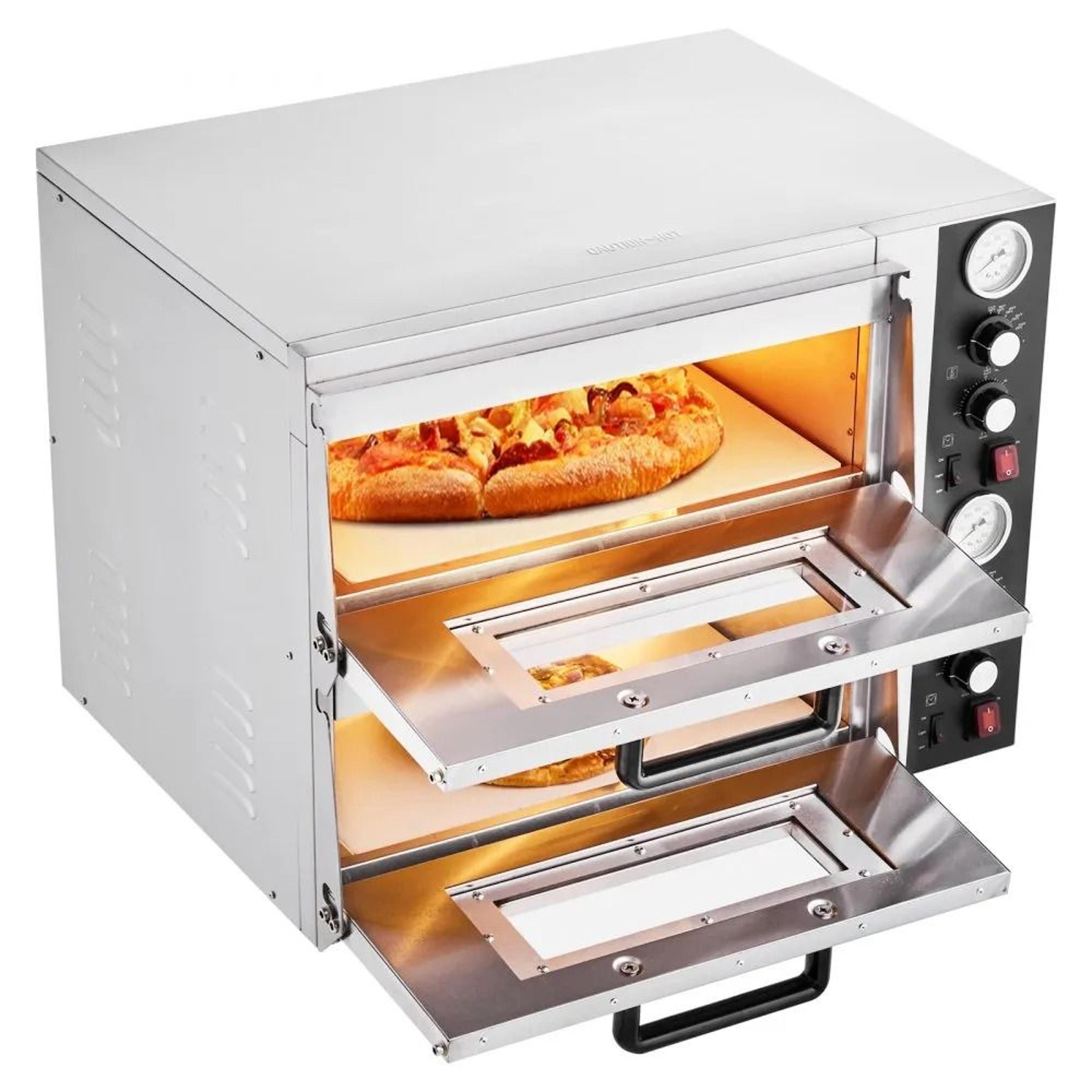 18 inch double deck commercial electric pizza oven for crispy restaurant style baking