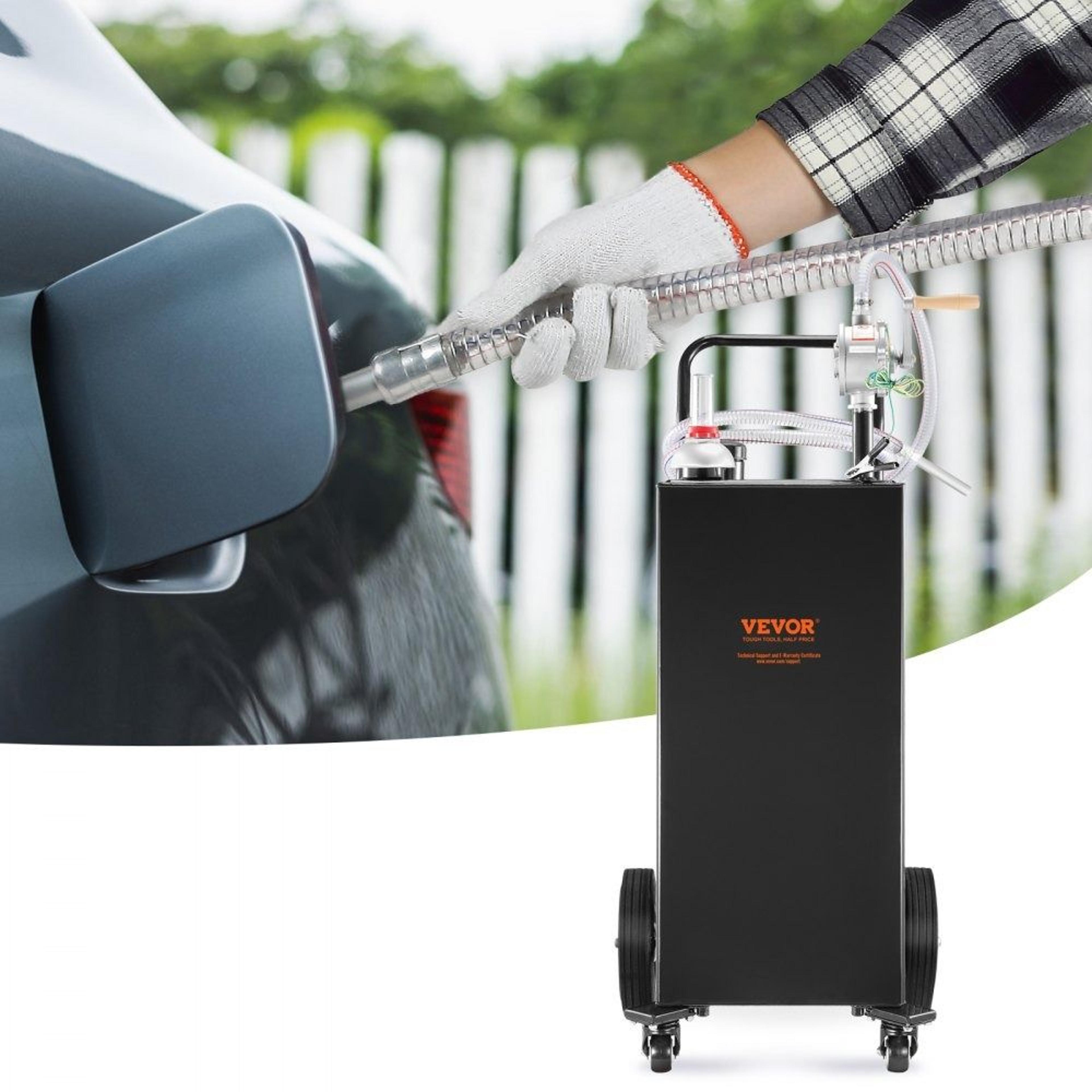 30 gallon fuel caddy with manual pump portable gas storage tank