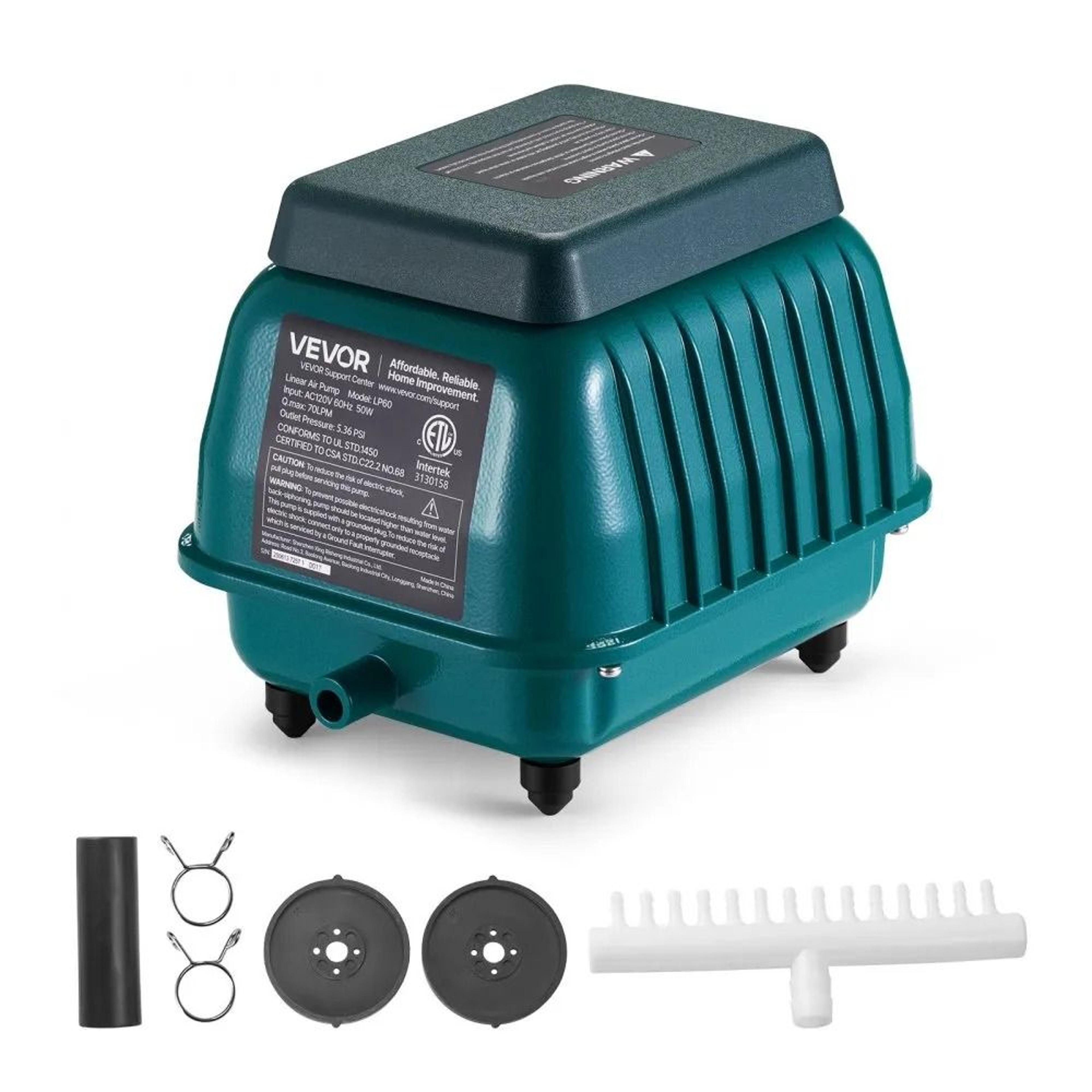 linear air pump 1110 gph septic aerator pump for ponds and waste treatment