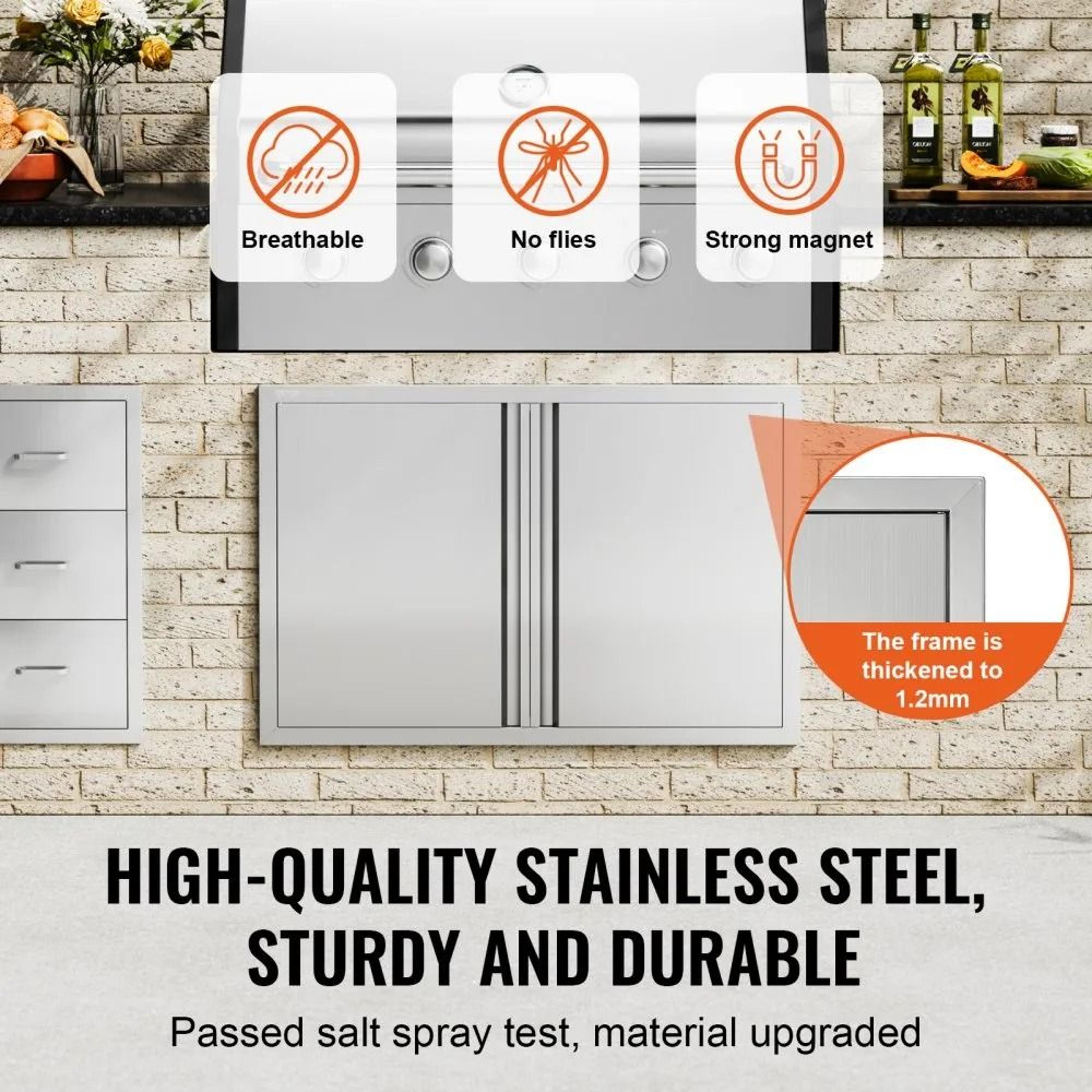 36x24 Inch Stainless Steel BBQ Access Door For Outdoor Kitchen Cabinets 4