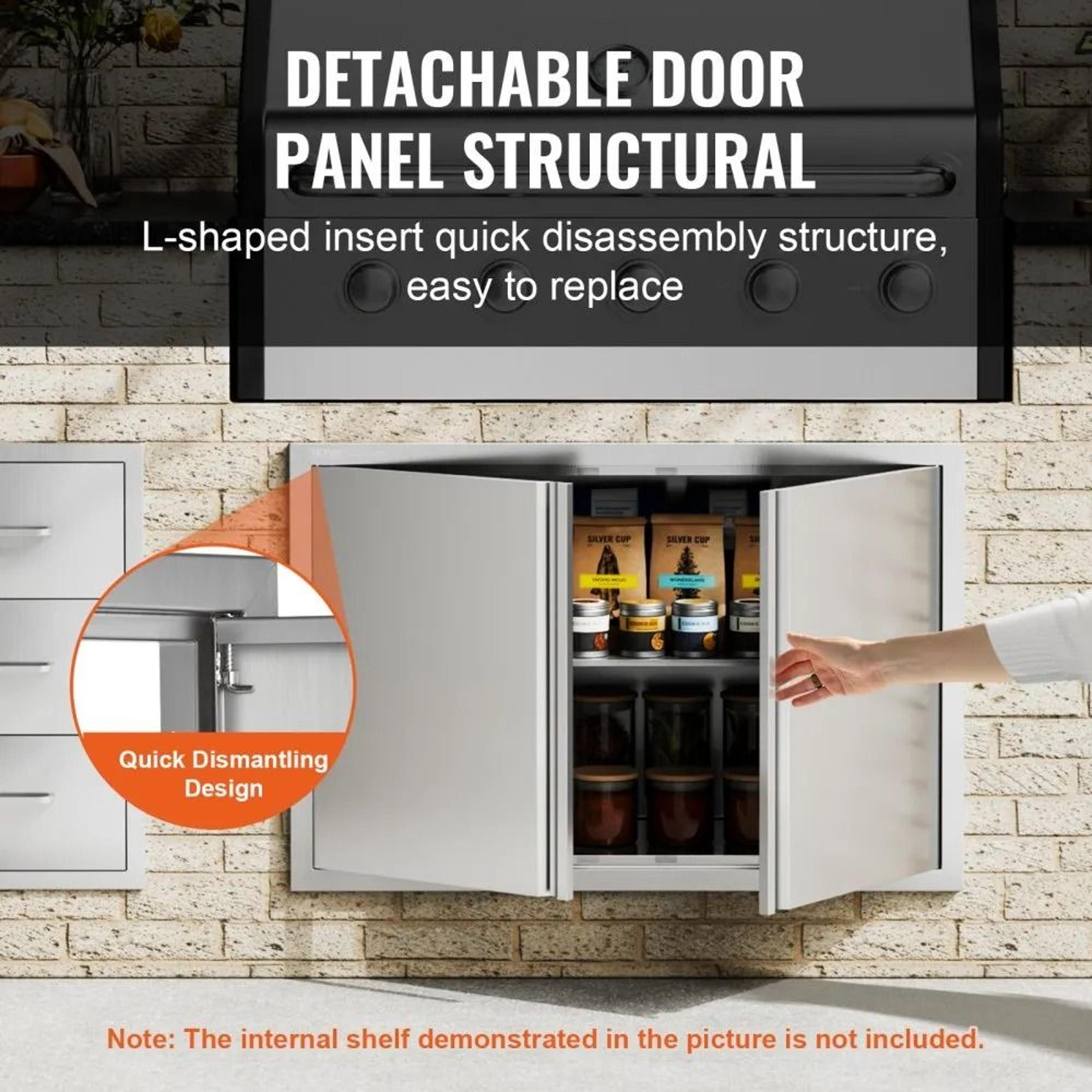 36x24 Inch Stainless Steel BBQ Access Door For Outdoor Kitchen Cabinets 3