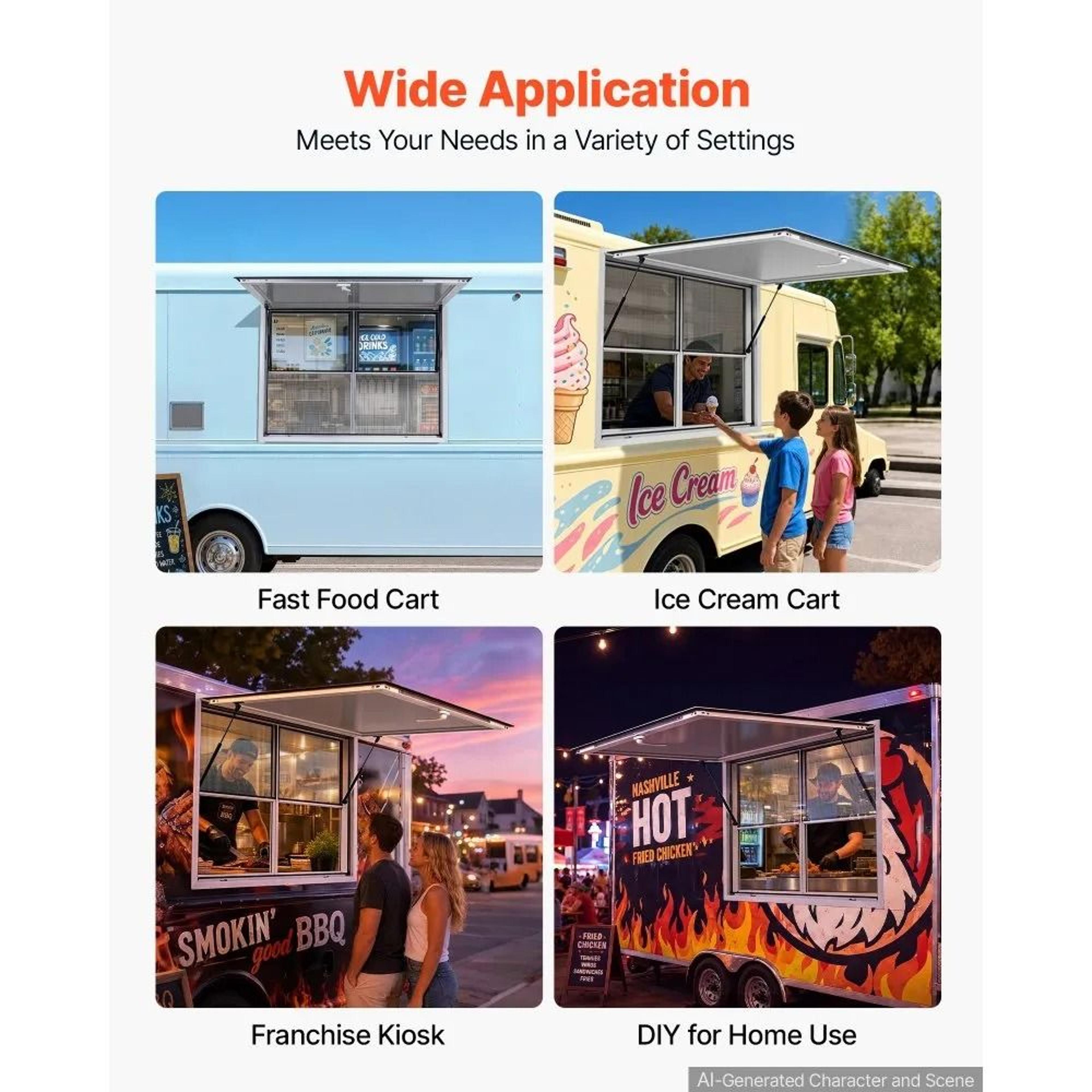 48x36 In Concession Window Aluminum Service Window For Food Trucks 4