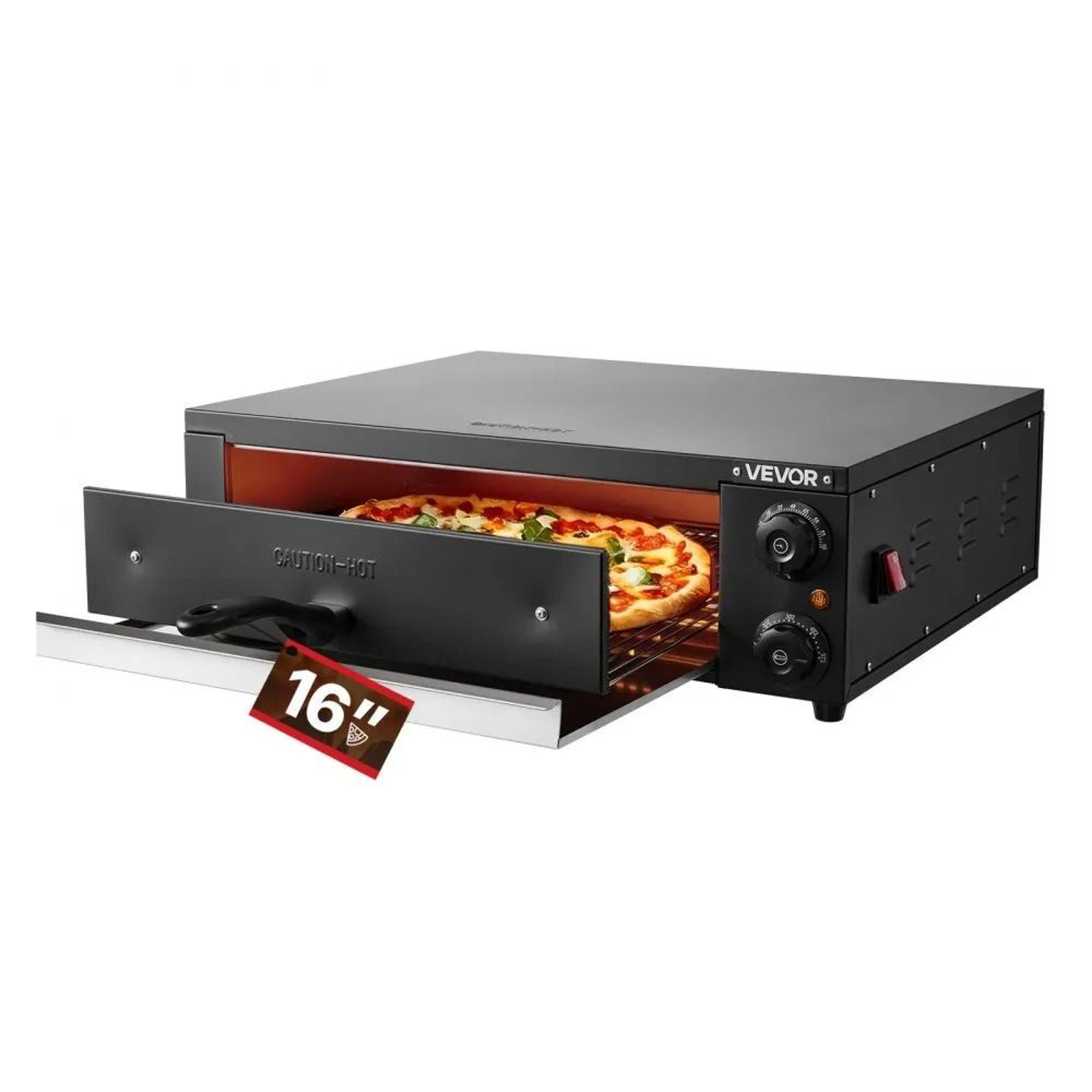 16 inch electric pizza oven countertop pizza maker with timer and temperature control