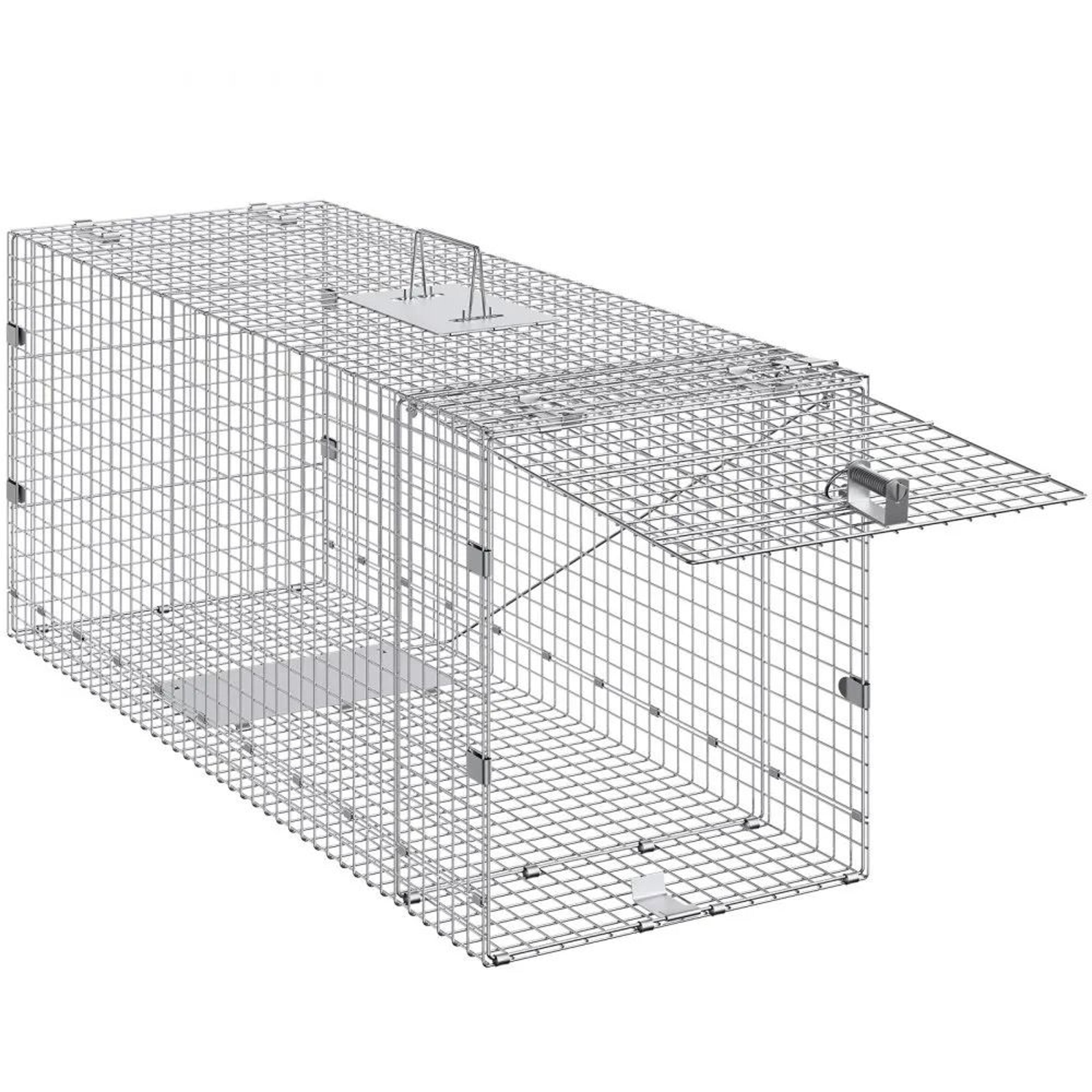 Humane Live Animal Cage Trap Galvanized Folding Trap With Carry Handle 7