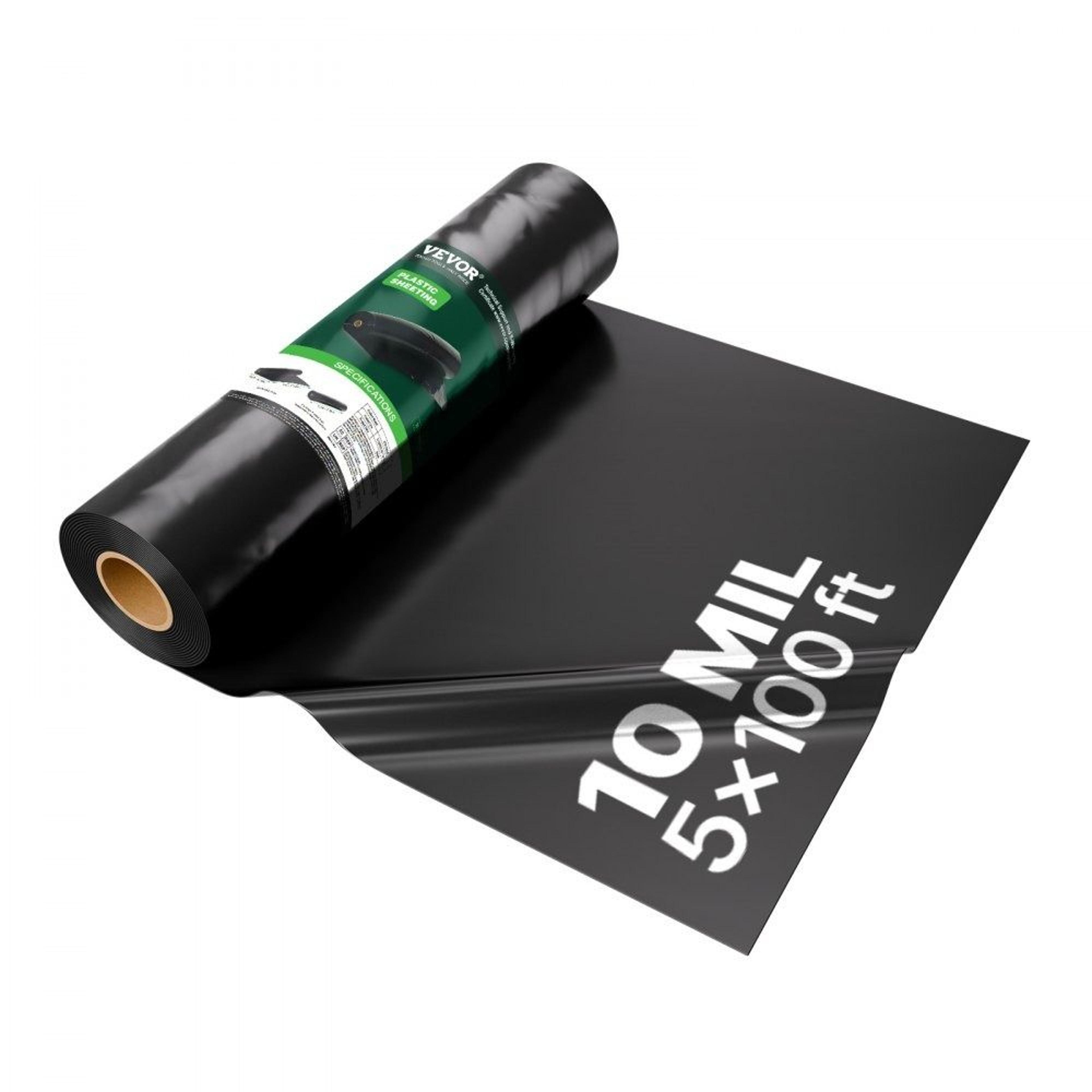 10 mil heavy duty plastic sheeting roll 5 x 100 ft black polyethylene cover