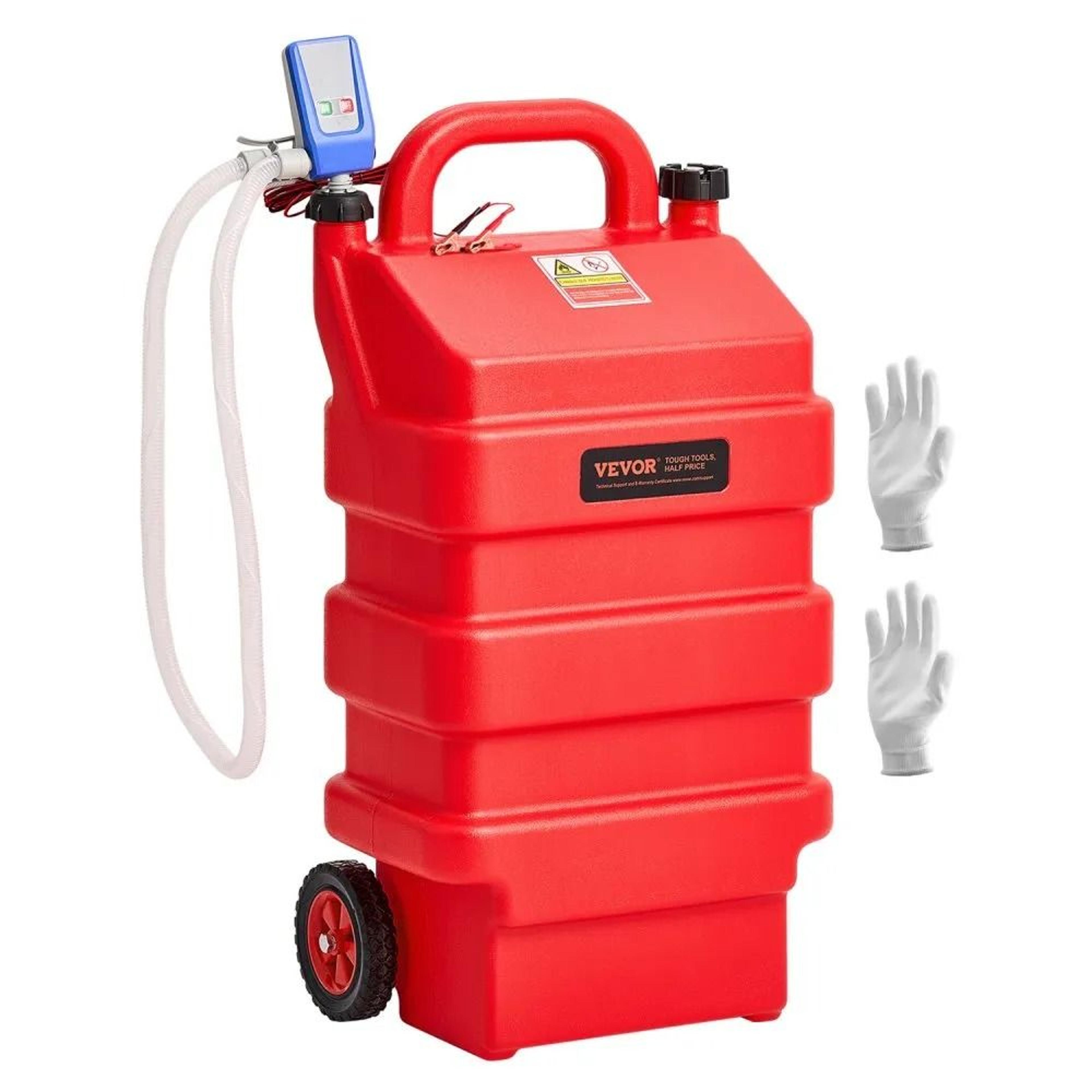 16 gallon portable fuel caddy with electric transfer pump