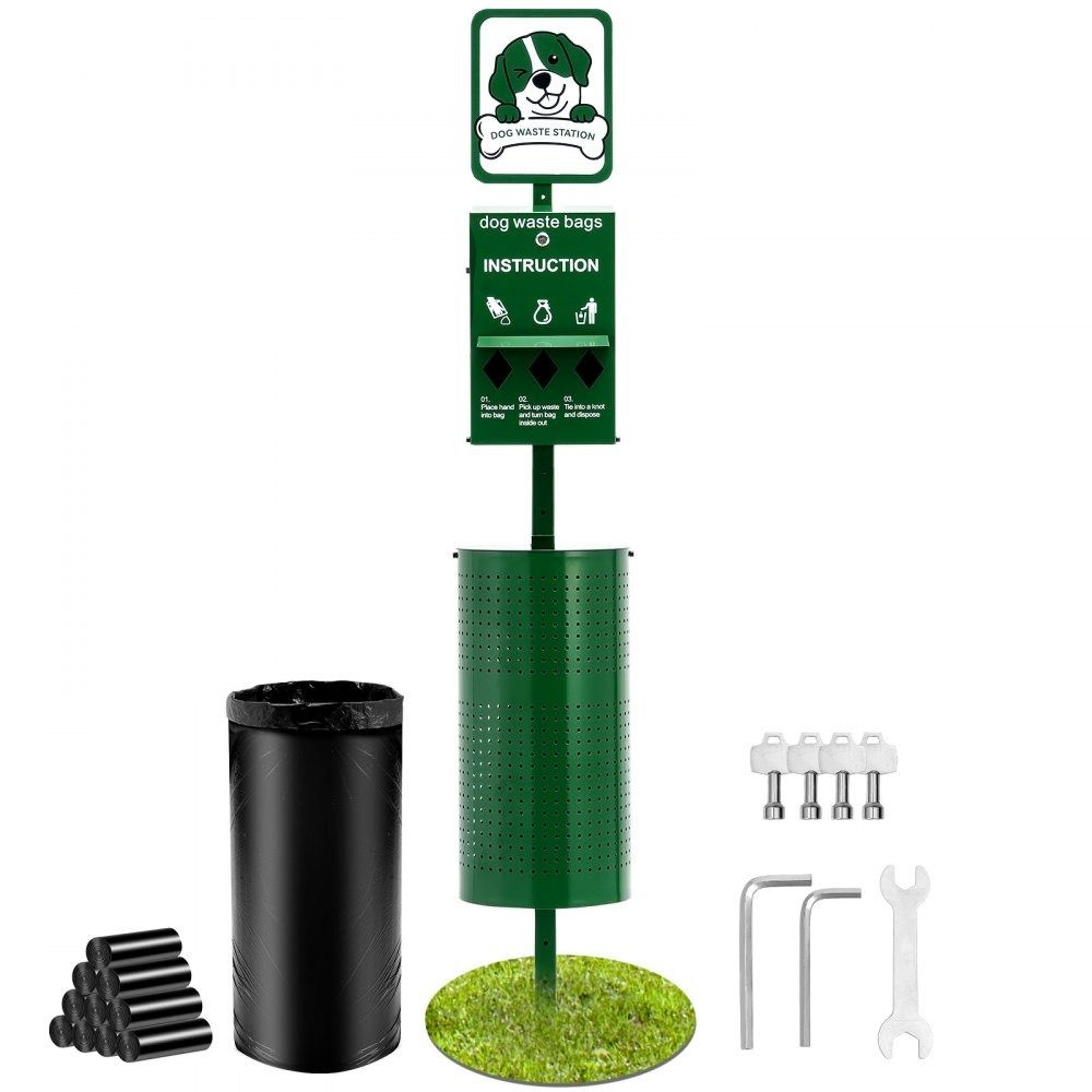 commercial dog waste station 11.5 gallon outdoor poop disposal system with bags