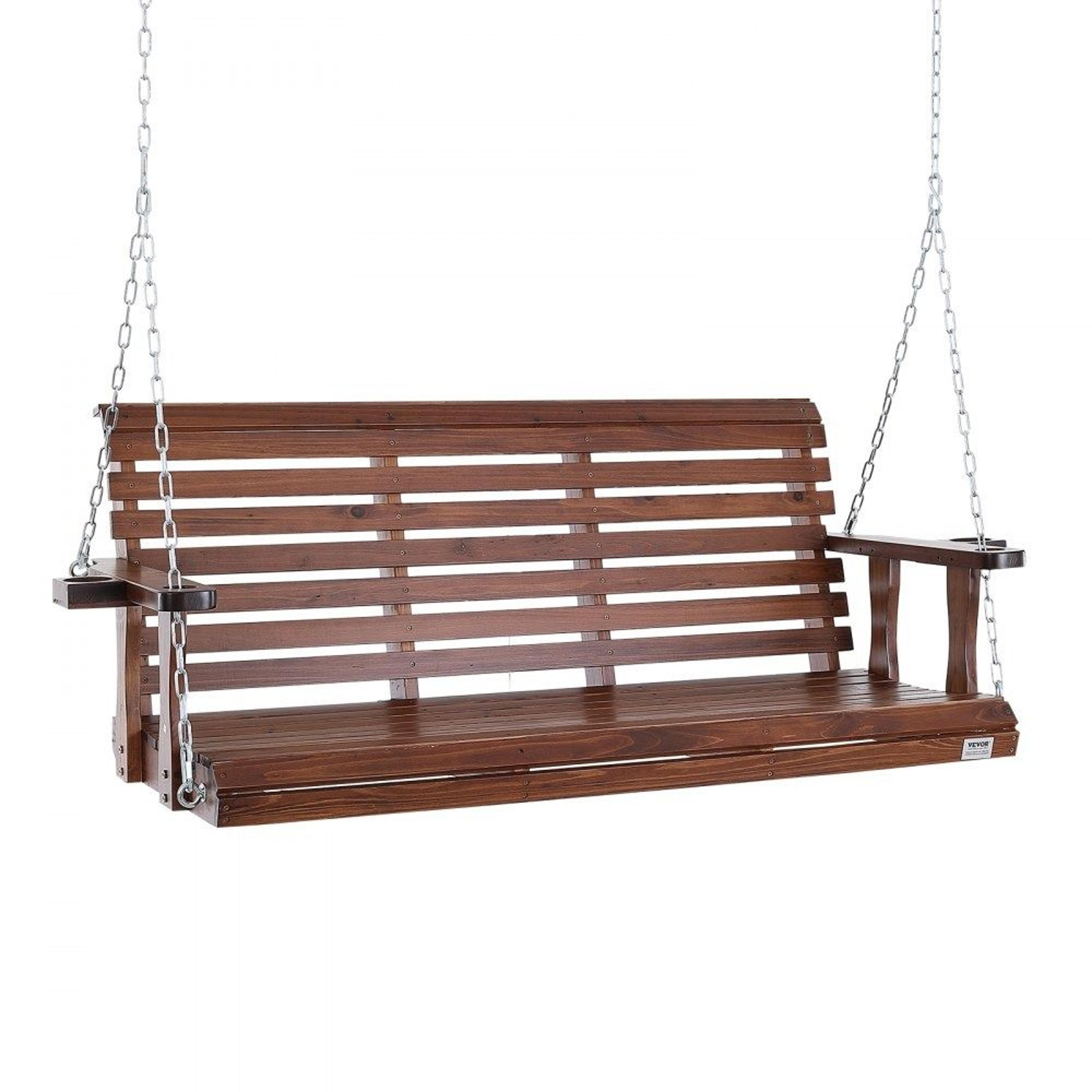 wooden porch swing 5.5 ft heavy duty outdoor patio bench swing with 880 lbs capacity