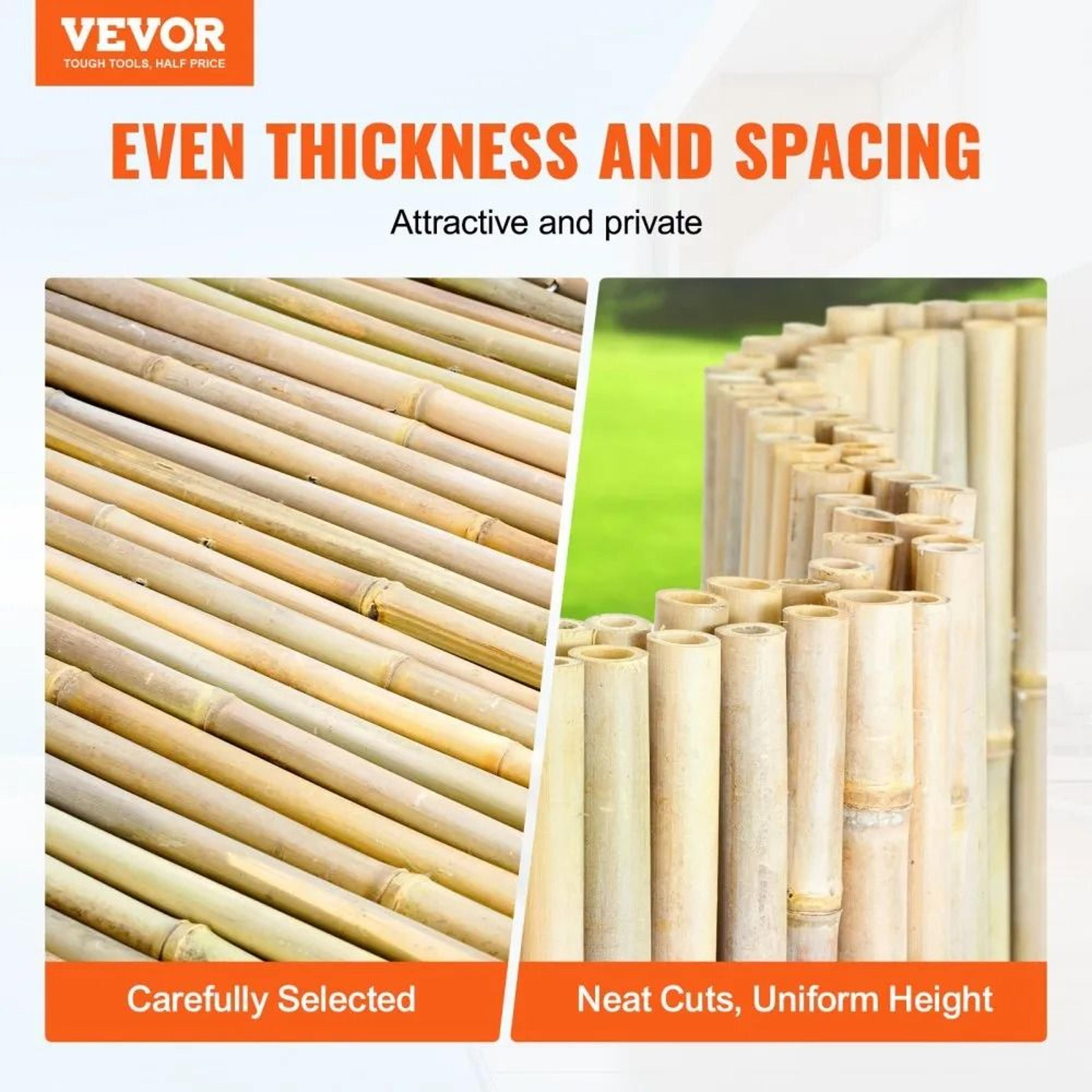 Natural Bamboo Privacy Fence 6x8 Ft Eco Friendly Garden Screen 2